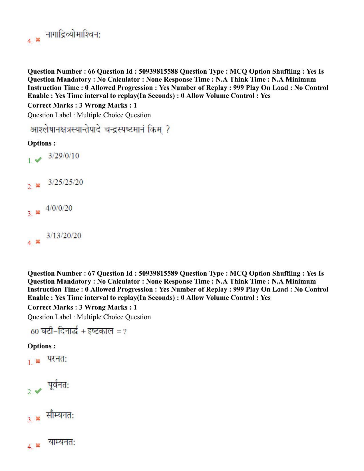 BHU RET Jyotish Falit 2020 Question Paper  - Page 40