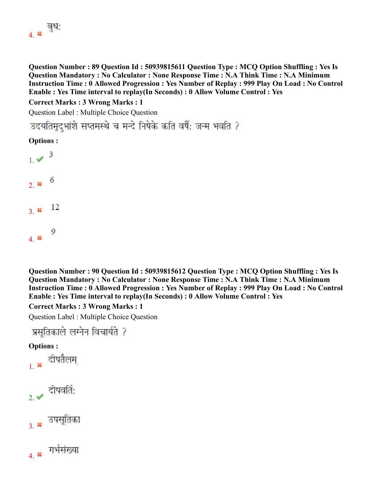 BHU RET Jyotish Falit 2020 Question Paper  - Page 51