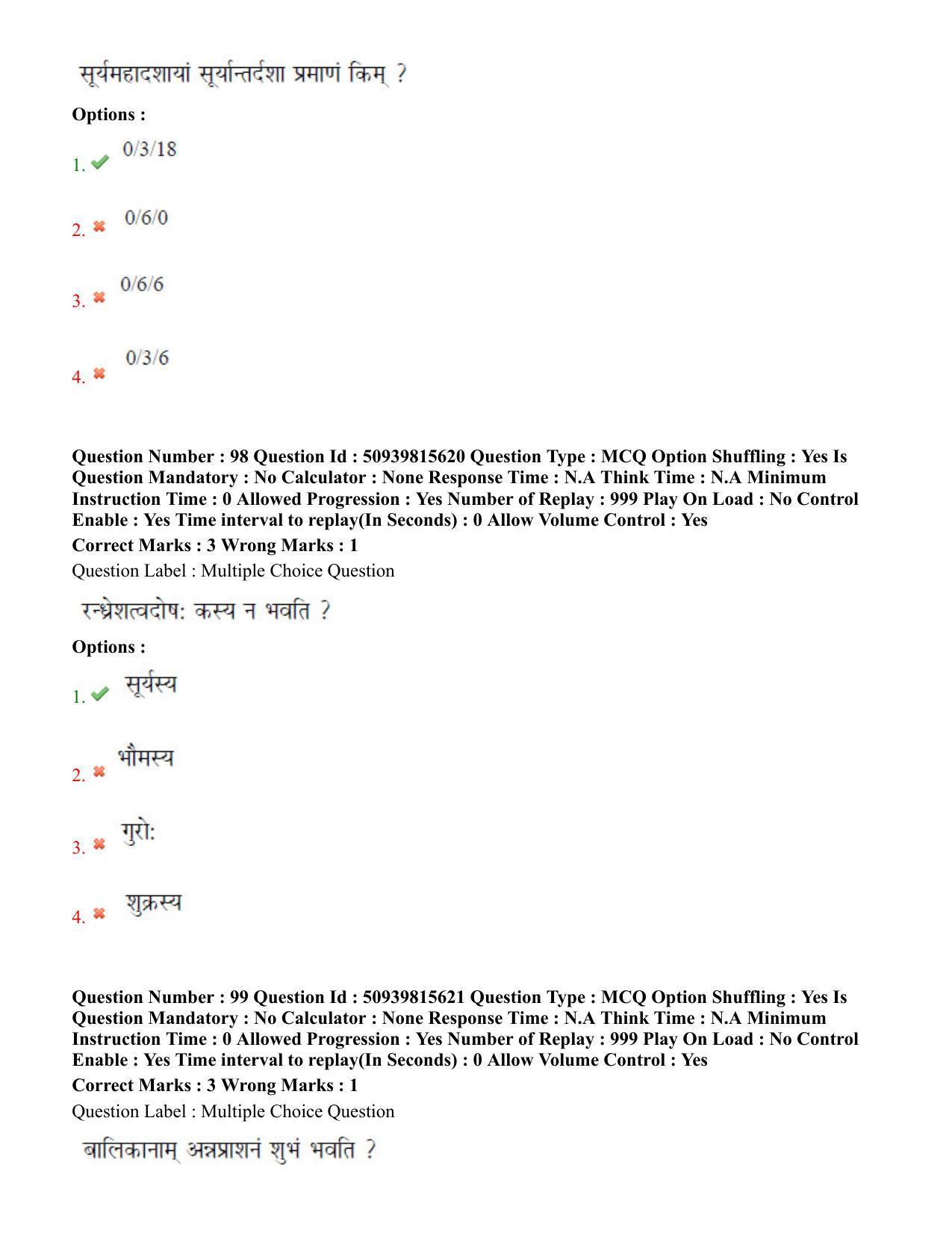 BHU RET Jyotish Falit 2020 Question Paper  - Page 55