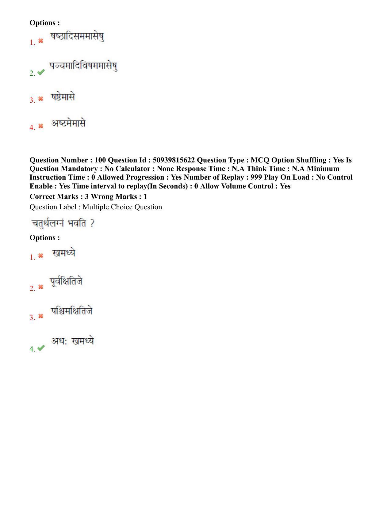 BHU RET Jyotish Falit 2020 Question Paper  - Page 56
