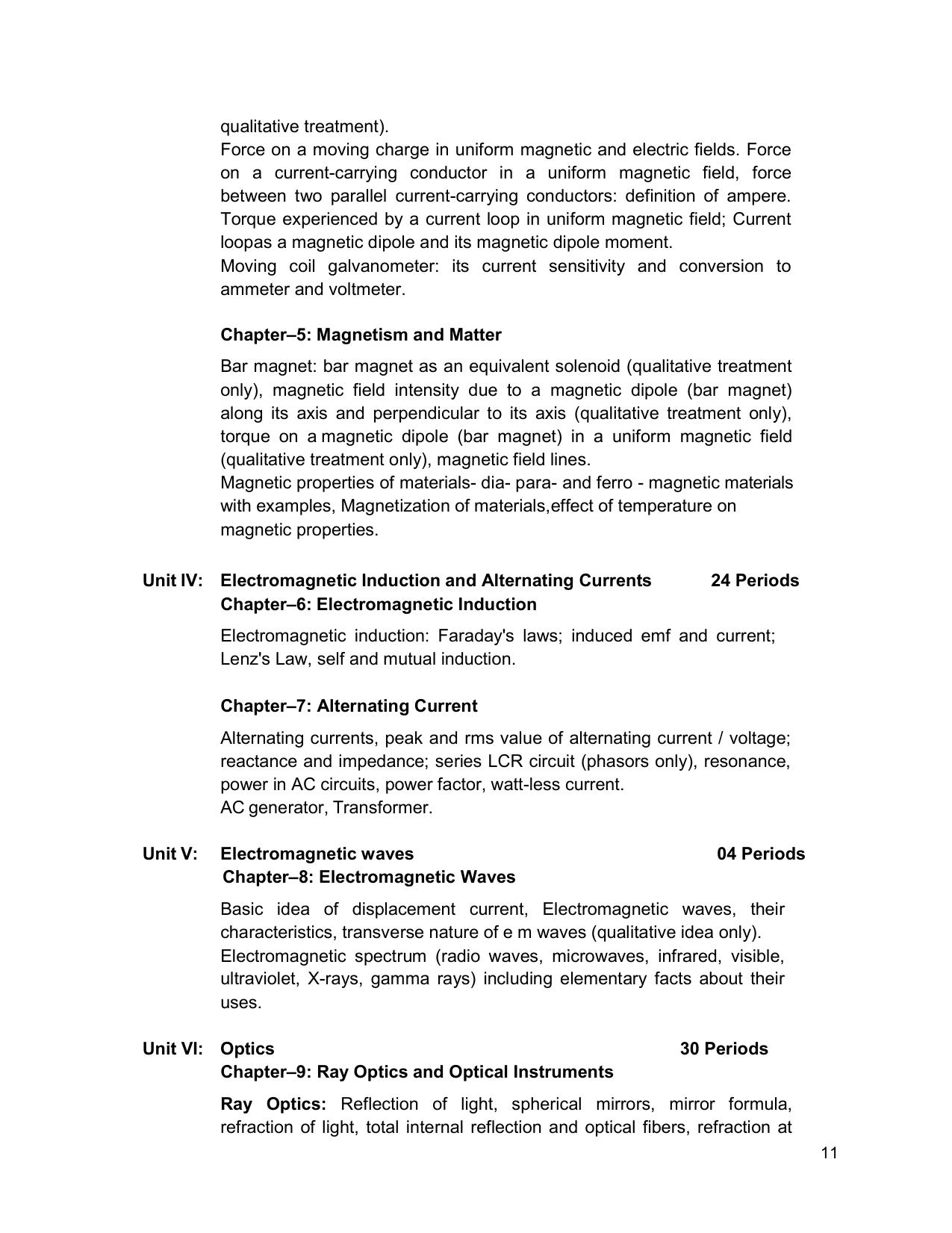 CHSE Odisha Class 12 Syllabus for Physics - Page 11