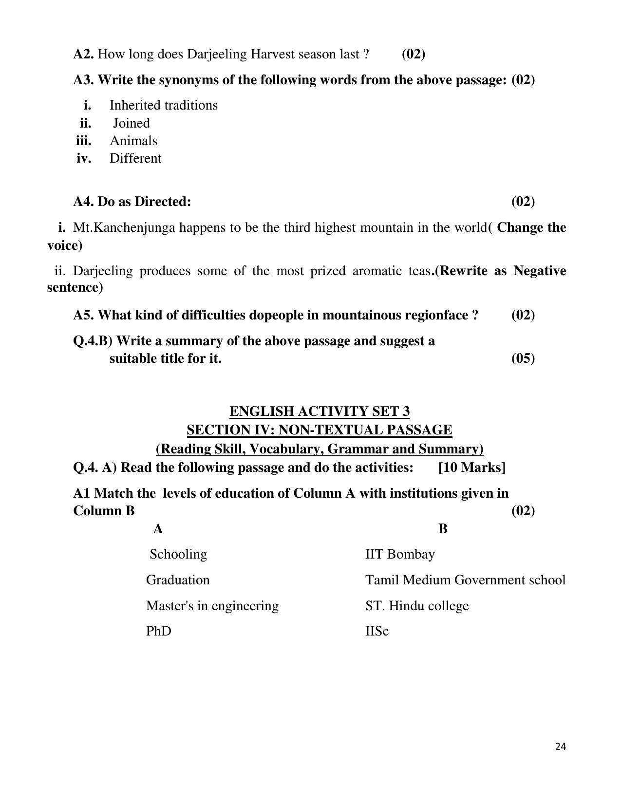 Maharashtra Board Class 10 English First Language (English Medium) 2023 Question Bank - Page 24