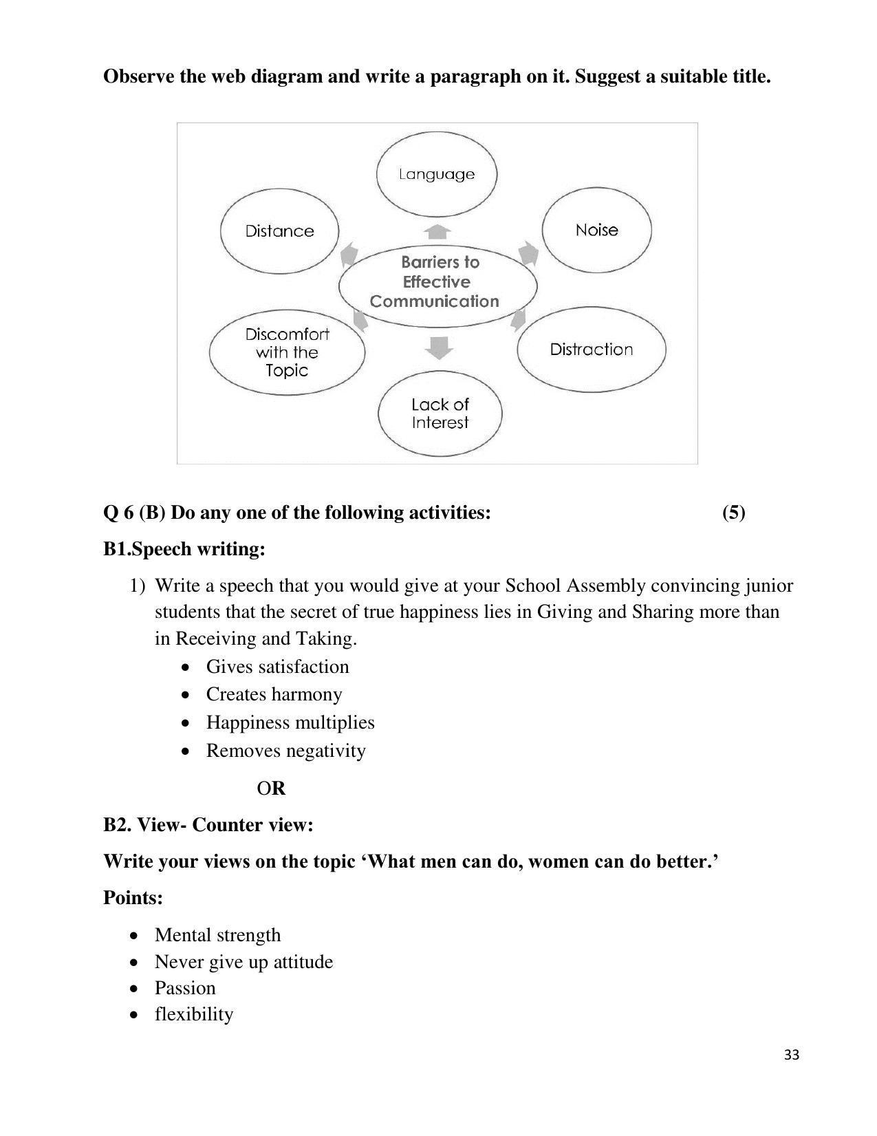 Maharashtra Board Class 10 English First Language (English Medium) 2023 Question Bank - Page 33