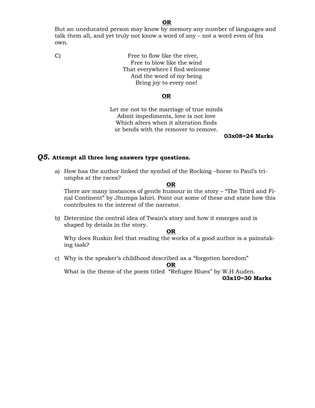 JKBOSE Class 11 English Literature Model Question Paper 2023 - Page 4