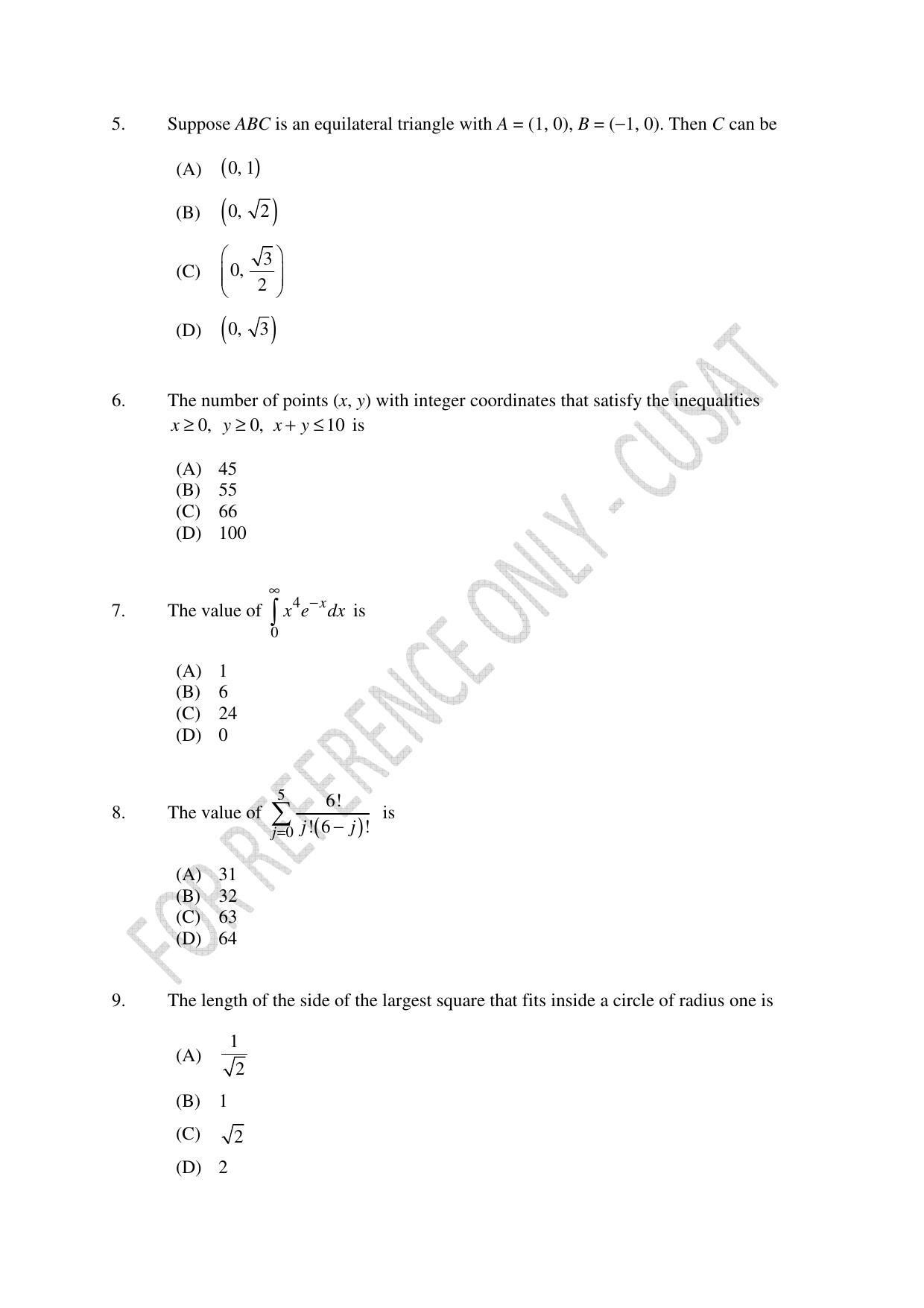 CUSAT CAT 2023 M.Voc Software Applications Development Question Paper - Page 2