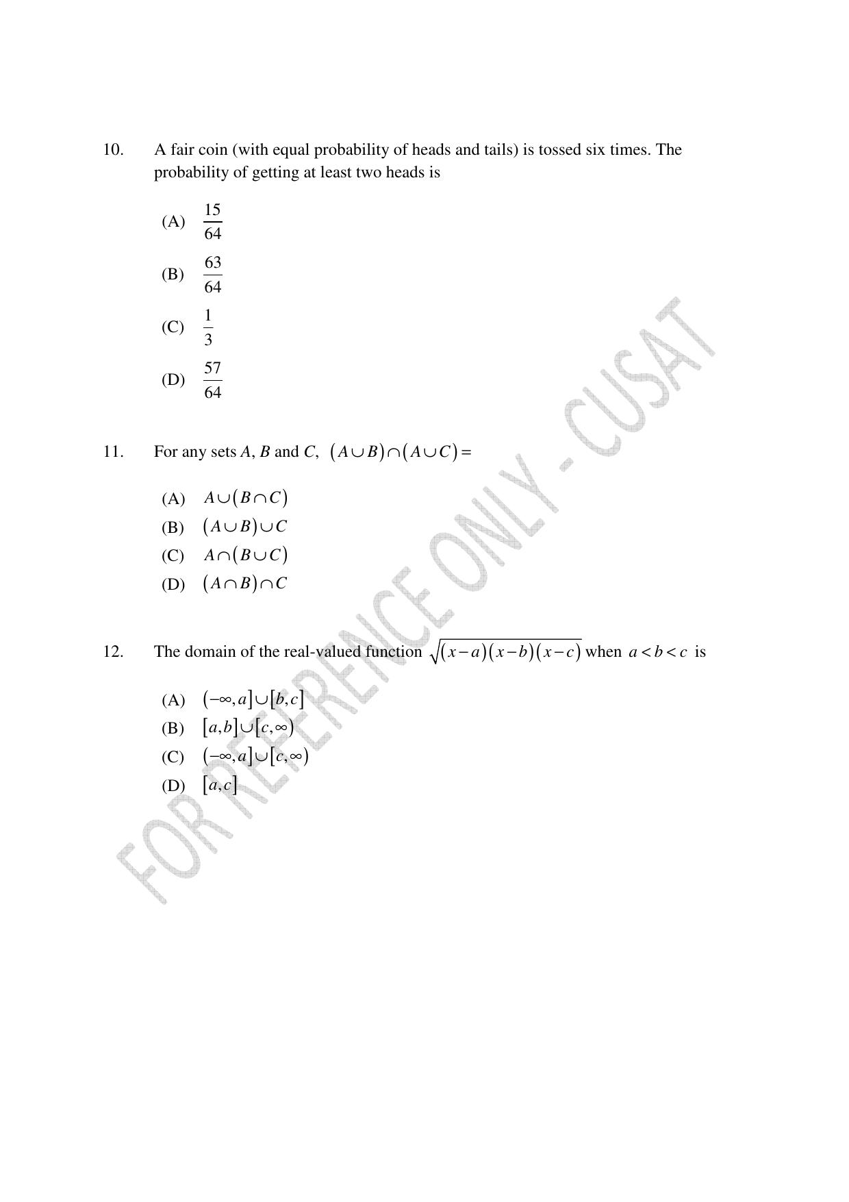 CUSAT CAT 2023 M.Voc Software Applications Development Question Paper - Page 3