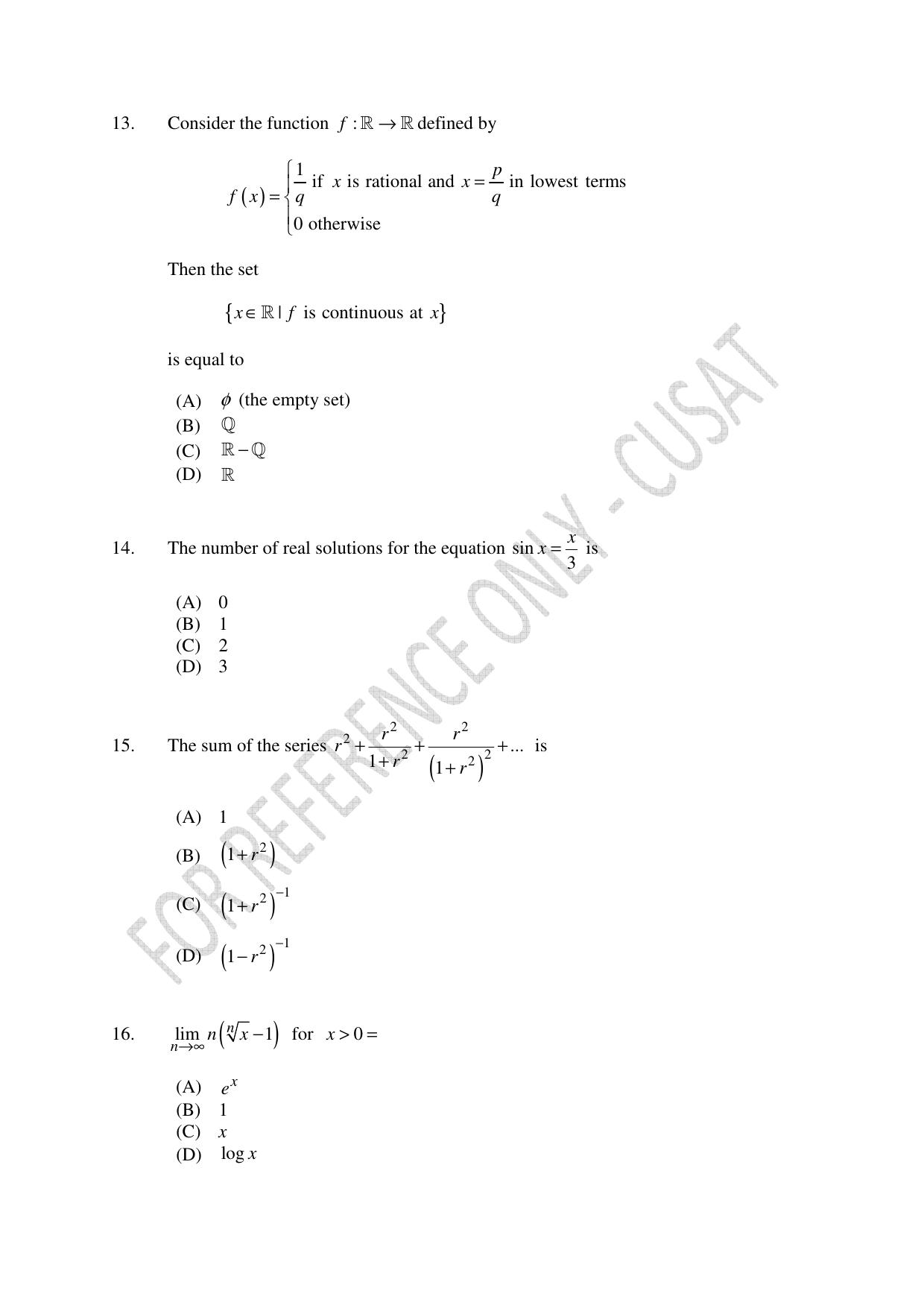CUSAT CAT 2023 M.Voc Software Applications Development Question Paper - Page 4
