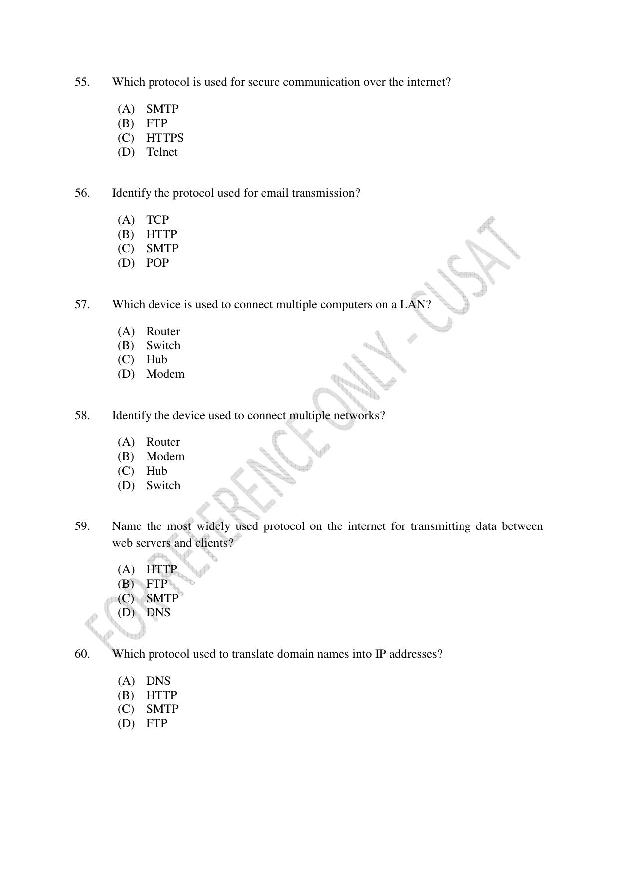 CUSAT CAT 2023 M.Voc Software Applications Development Question Paper - Page 12