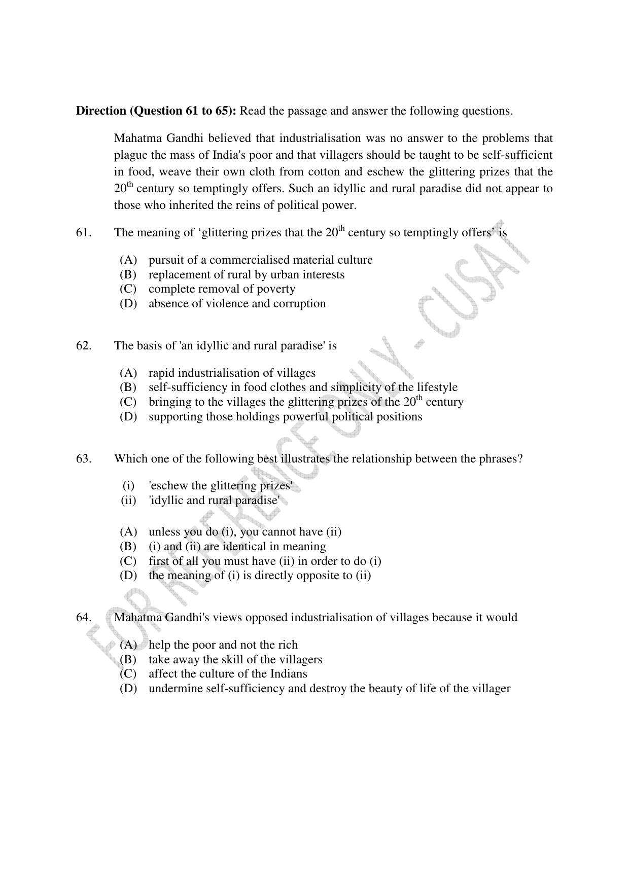 CUSAT CAT 2023 M.Voc Software Applications Development Question Paper - Page 13