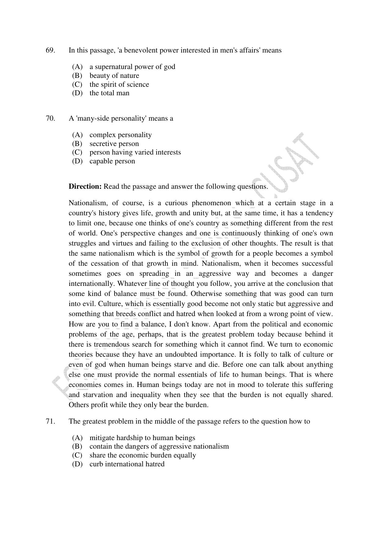 CUSAT CAT 2023 M.Voc Software Applications Development Question Paper - Page 15