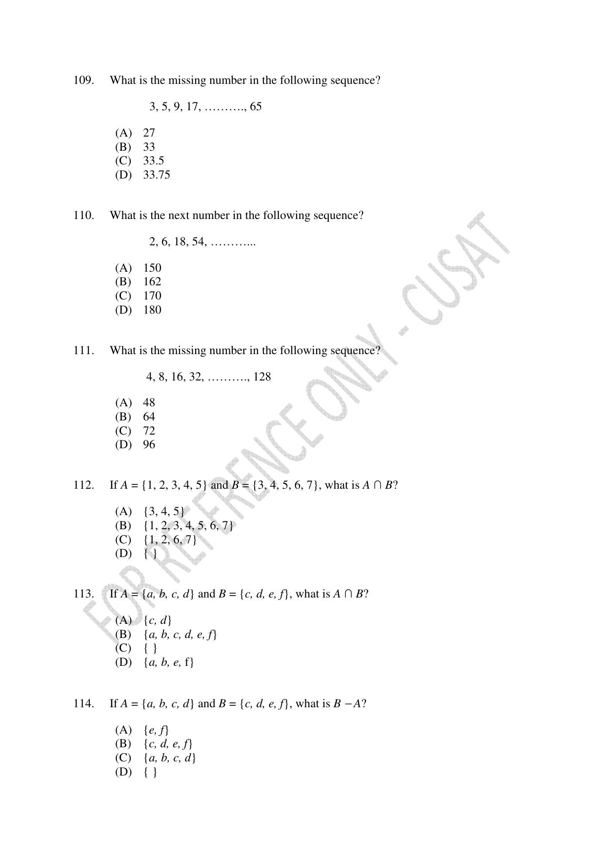 CUSAT CAT 2023 M.Voc Software Applications Development Question Paper - Page 24