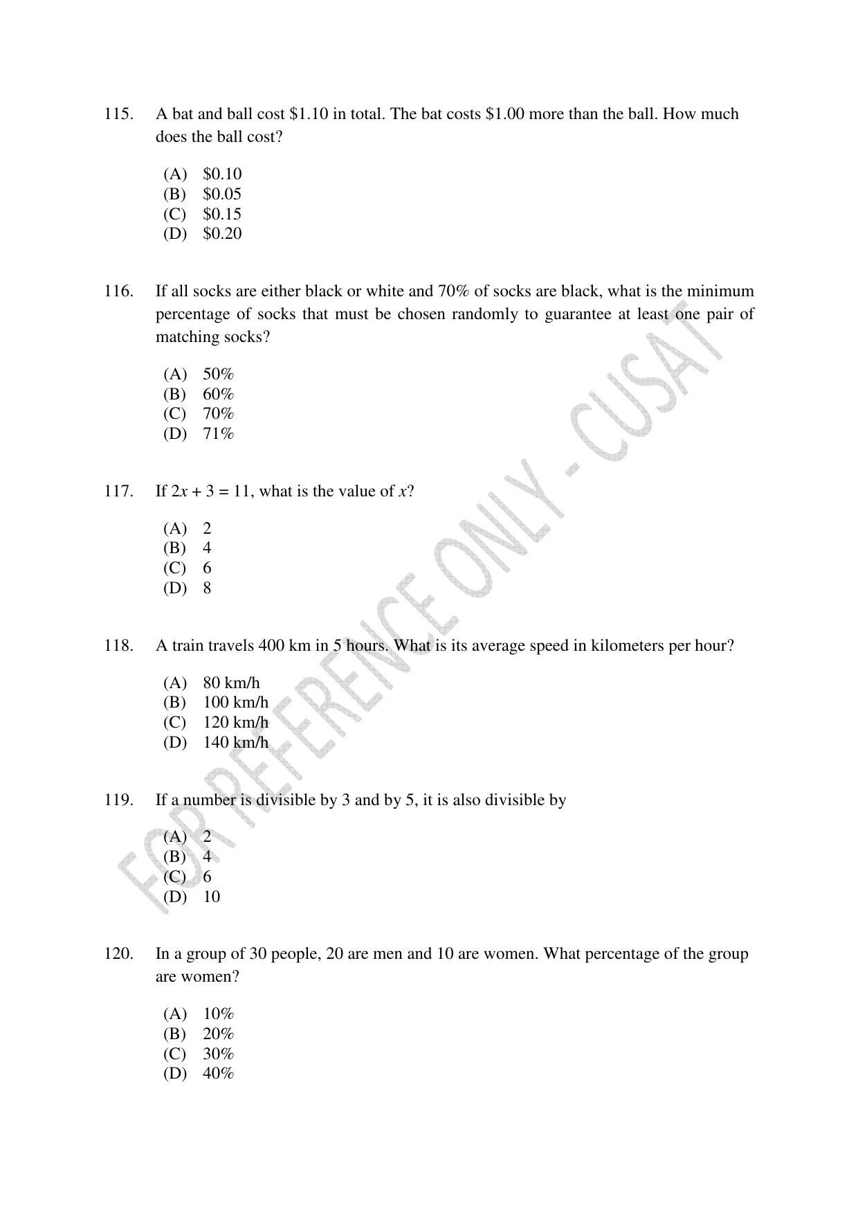 CUSAT CAT 2023 M.Voc Software Applications Development Question Paper - Page 25