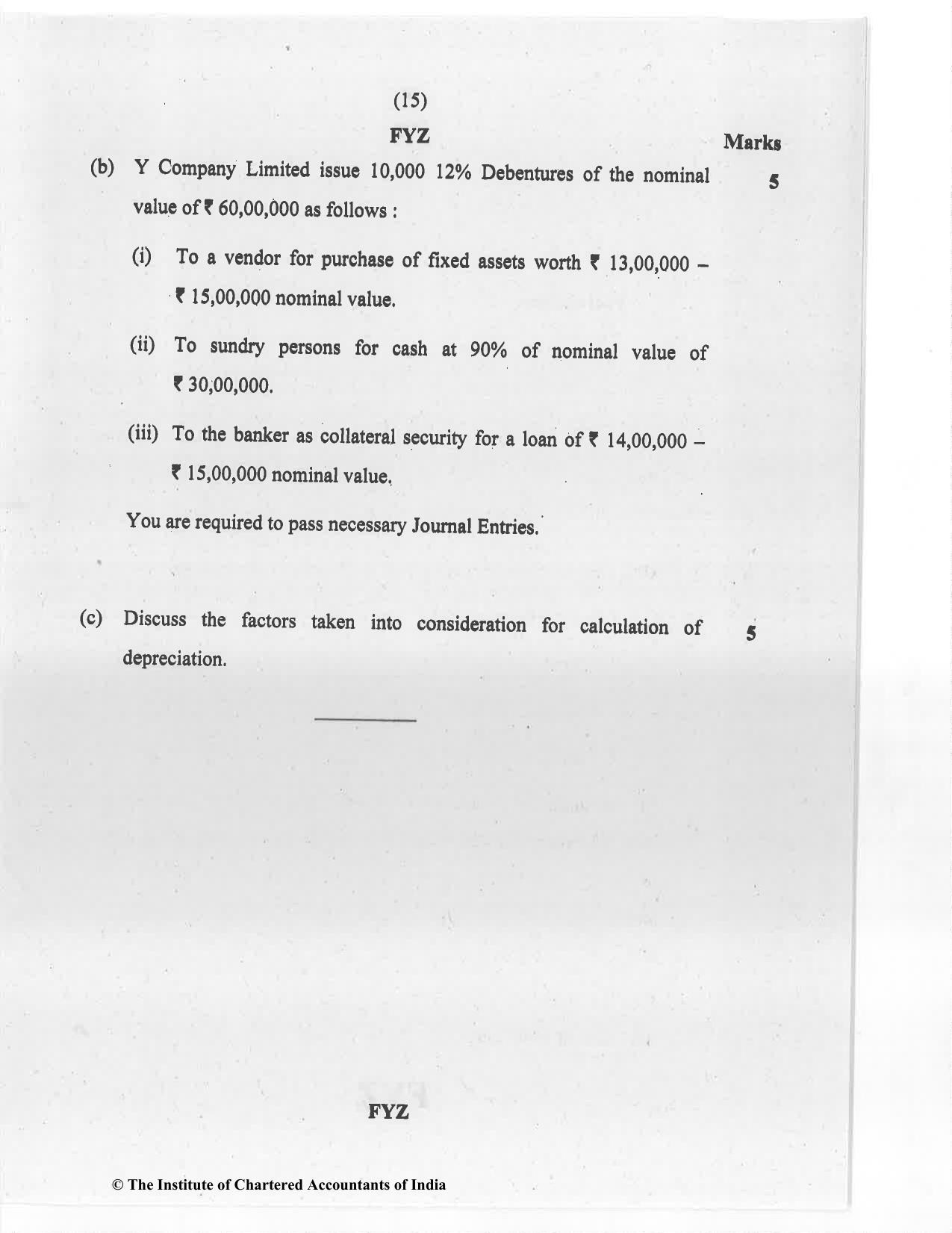CA Foundation May 2020 Question Paper - Paper 1 (Principles and Practice of Accounting) - Page 15