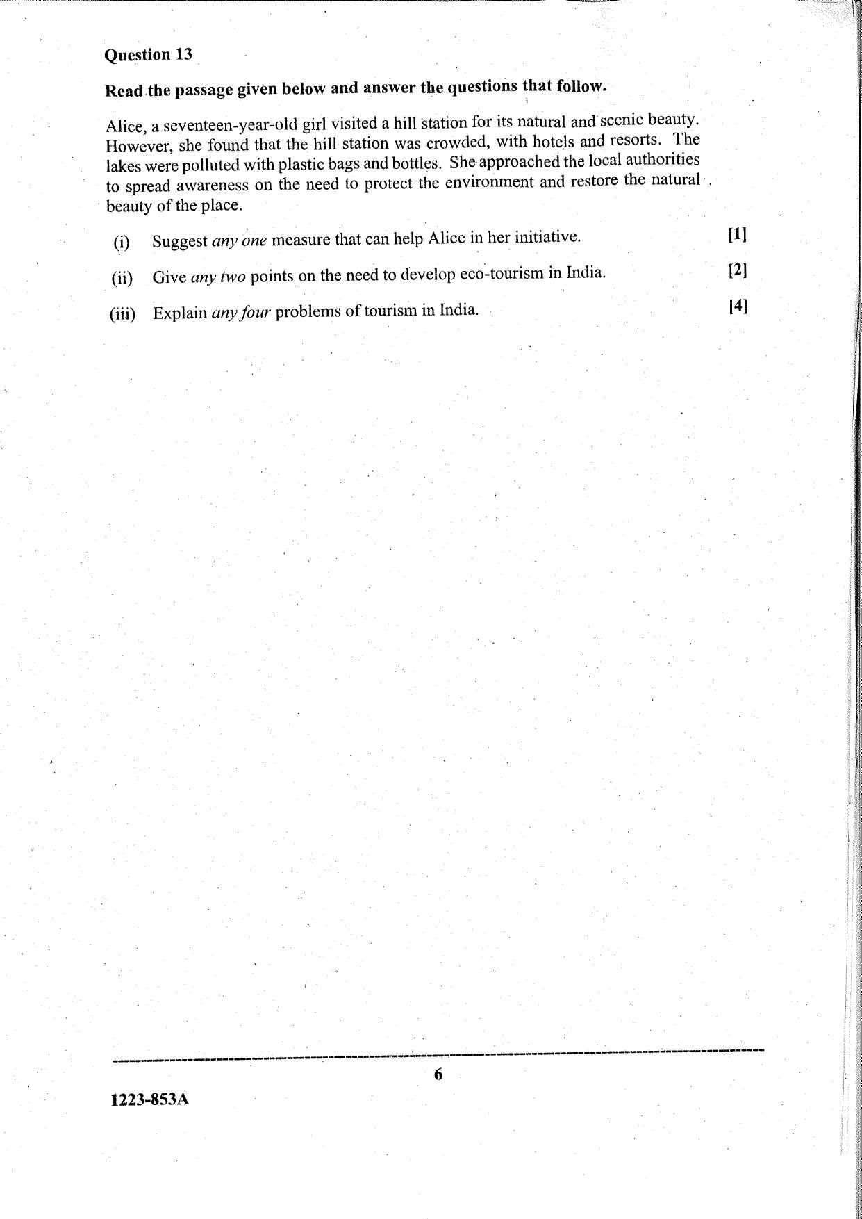 ISC Class 12 Geography 2023 Question Paper - Page 6