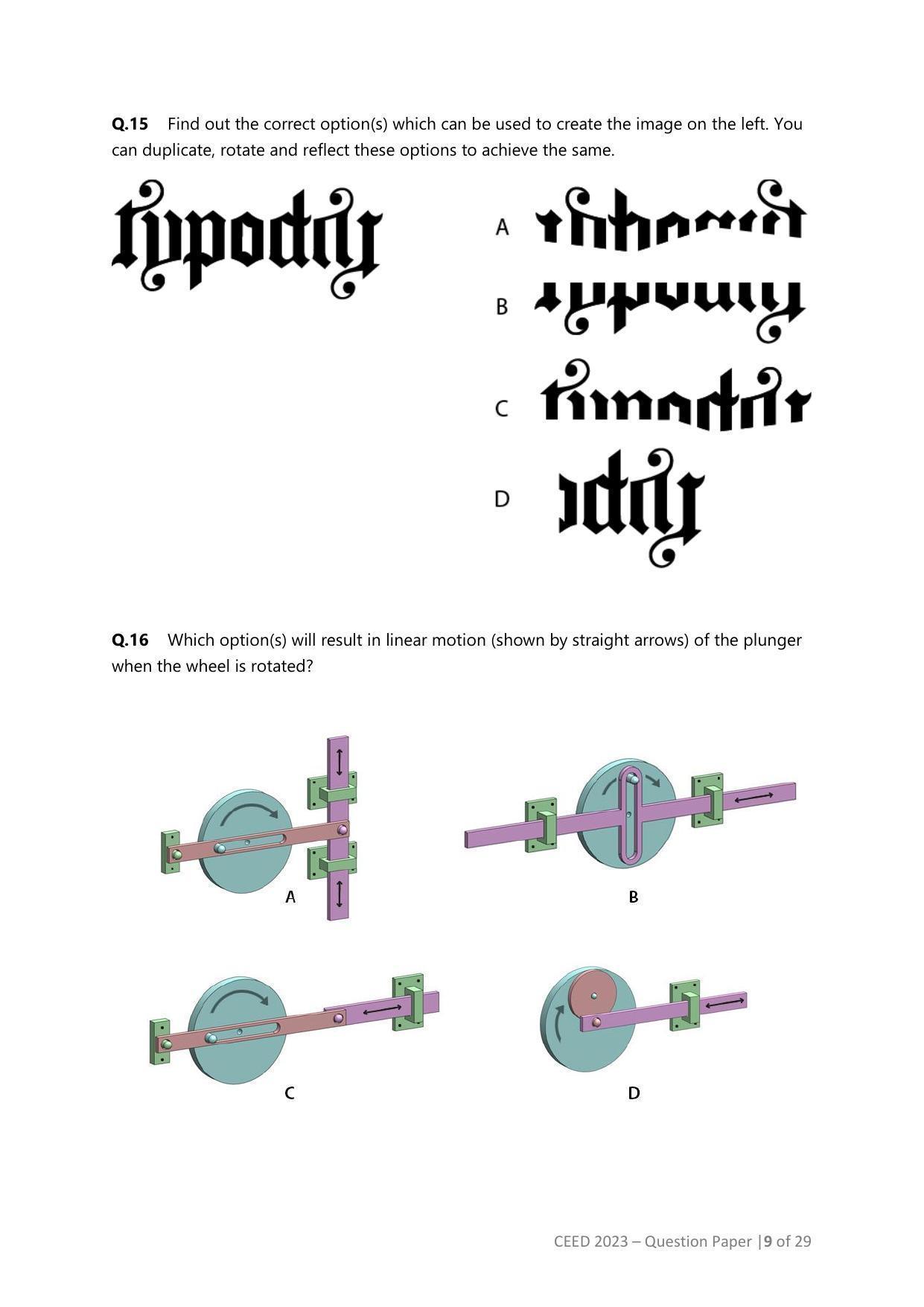 CEED 2023 Question Paper - Page 9