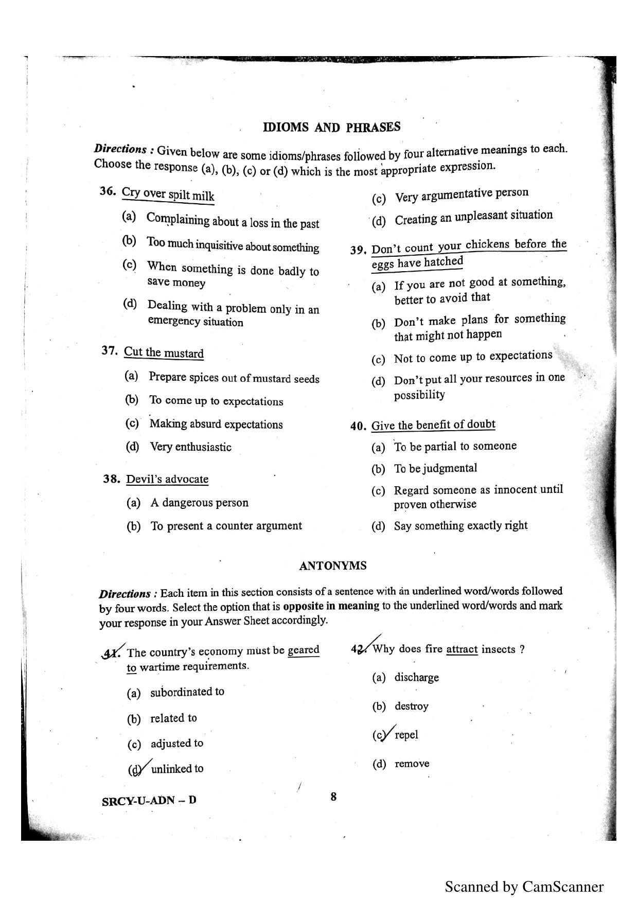 OUAT 2015 Question Paper - Page 8