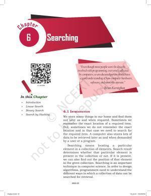NCERT Book for Class 12 Computer Science Chapter 6 Searching