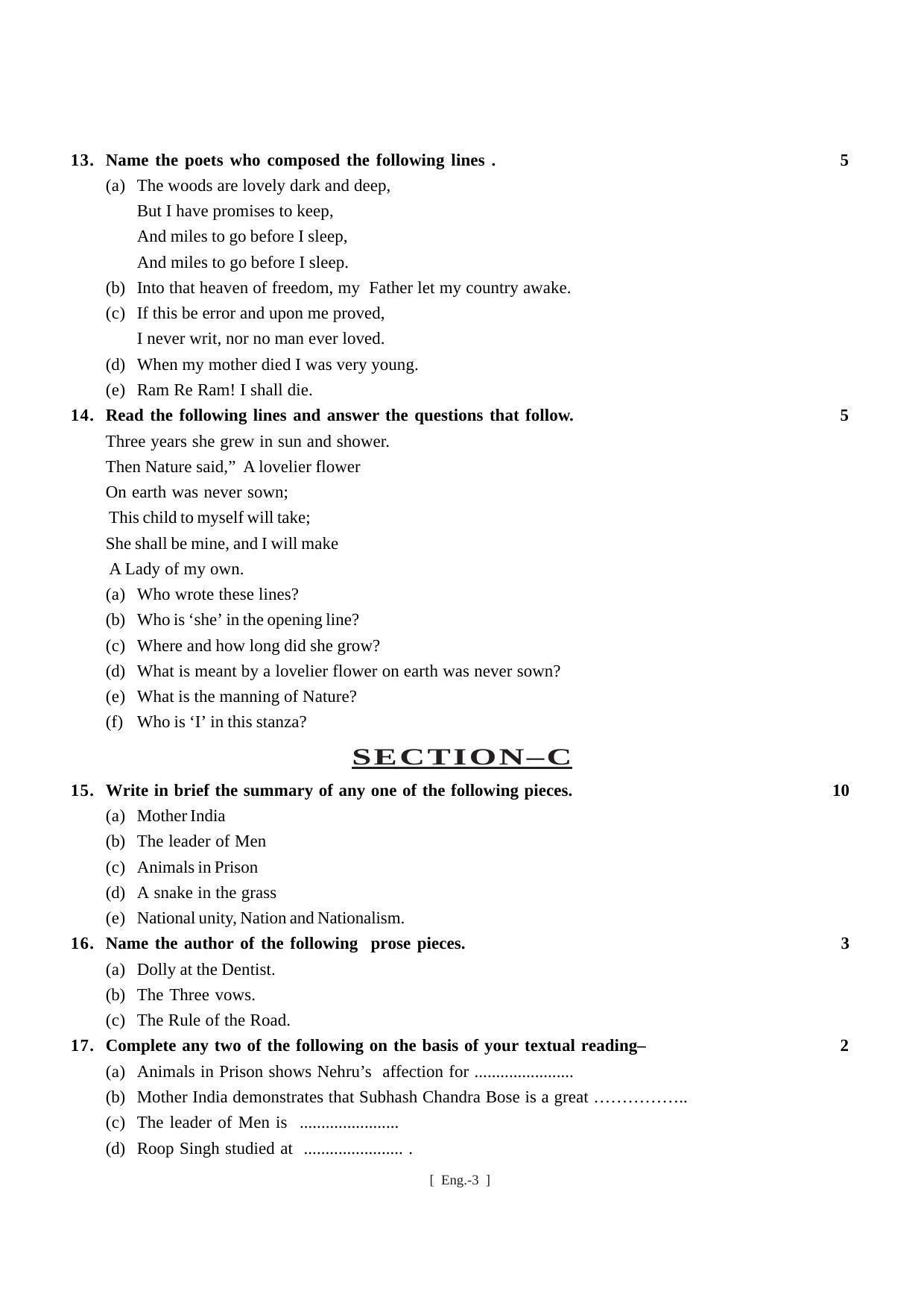 Bihar Board Class 11 English Model Paper - Page 3