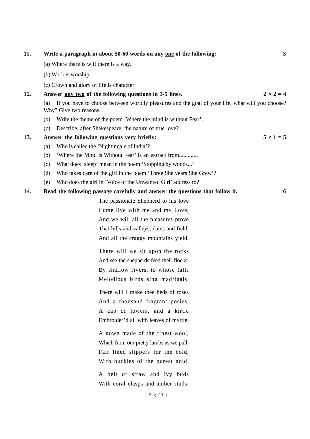 Bihar Board Class 11 English Model Paper - Page 11