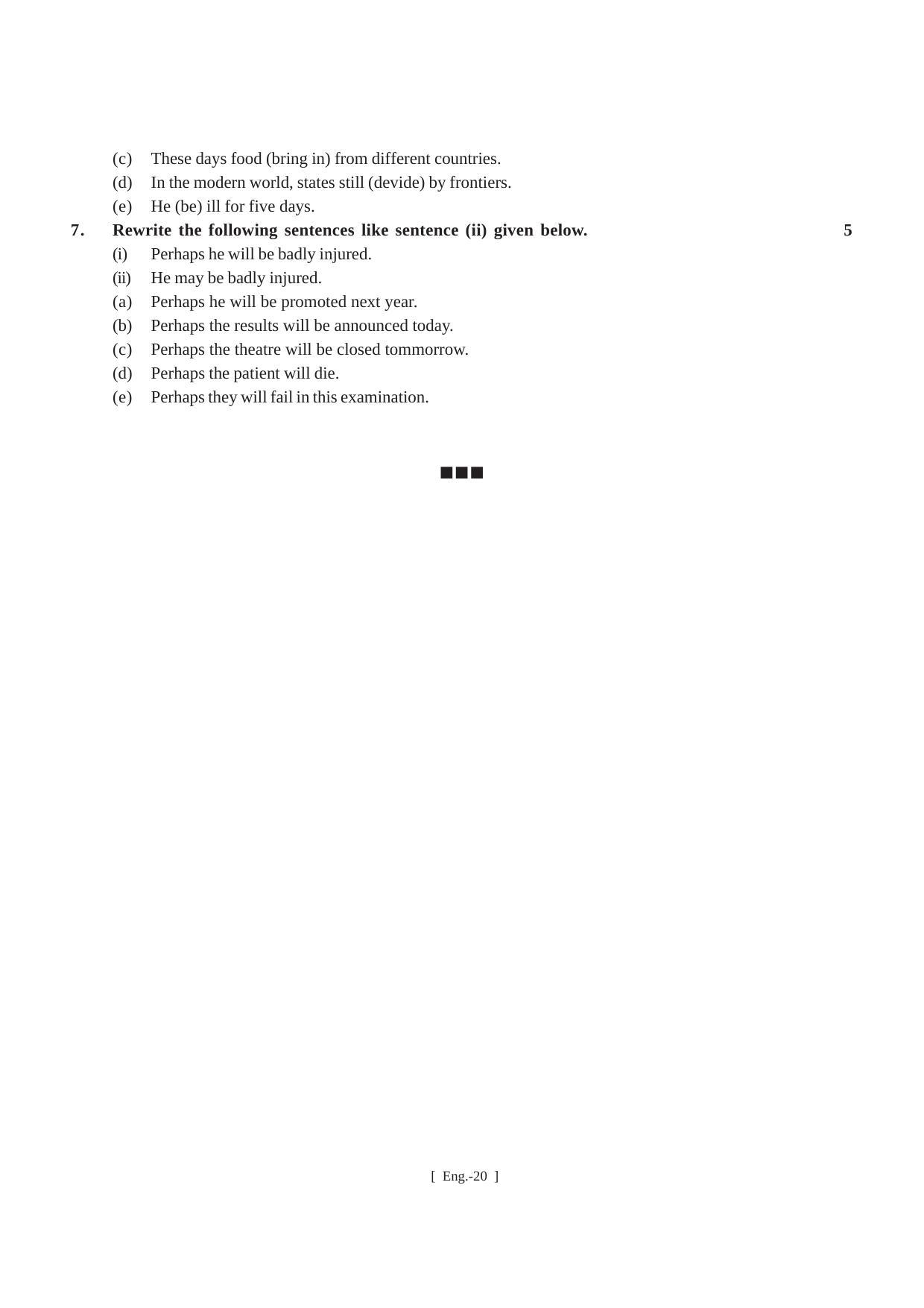 Bihar Board Class 11 English Model Paper - Page 20