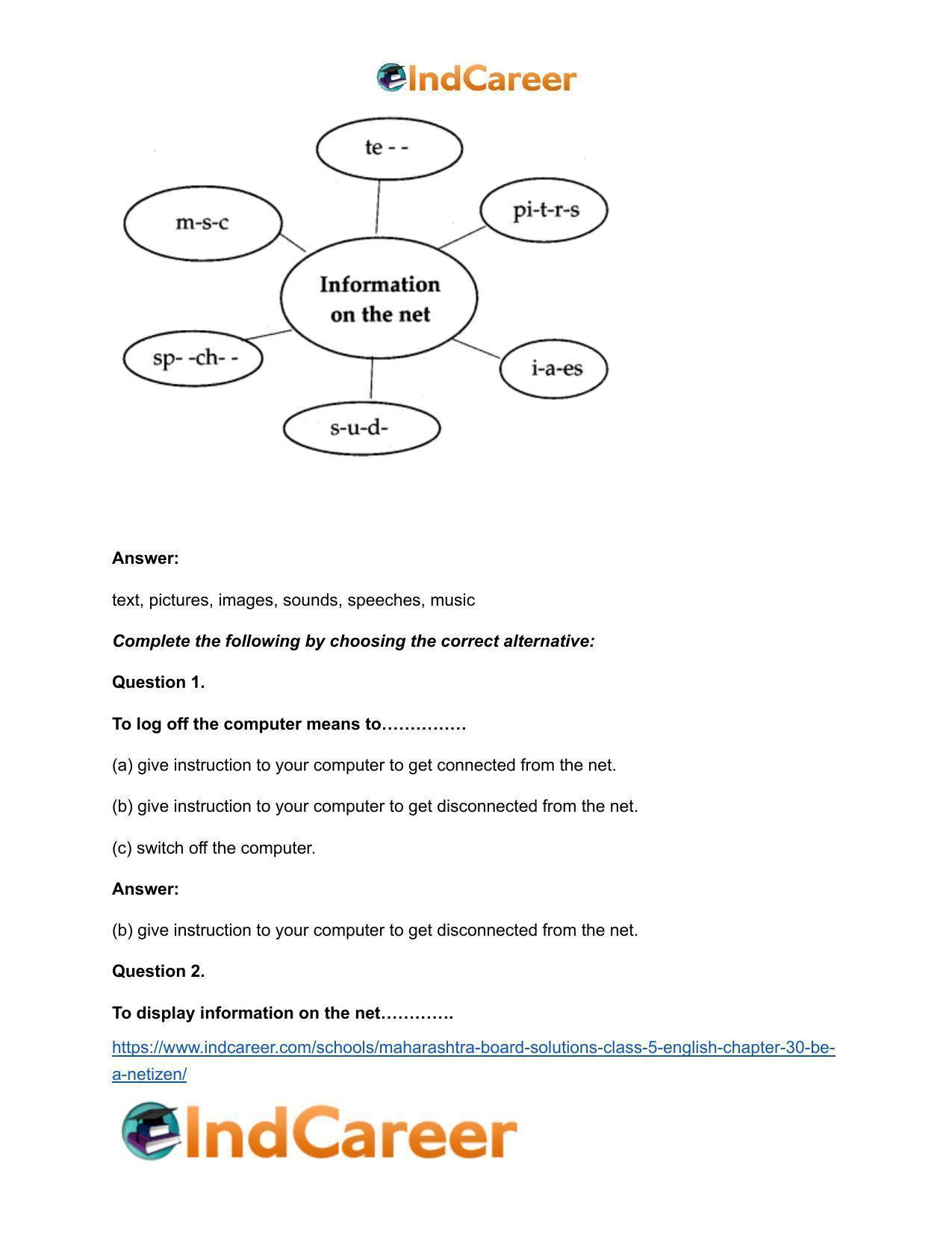 Maharashtra Board Solutions Class 5-English: Chapter 30- Be a Netizen - Page 8