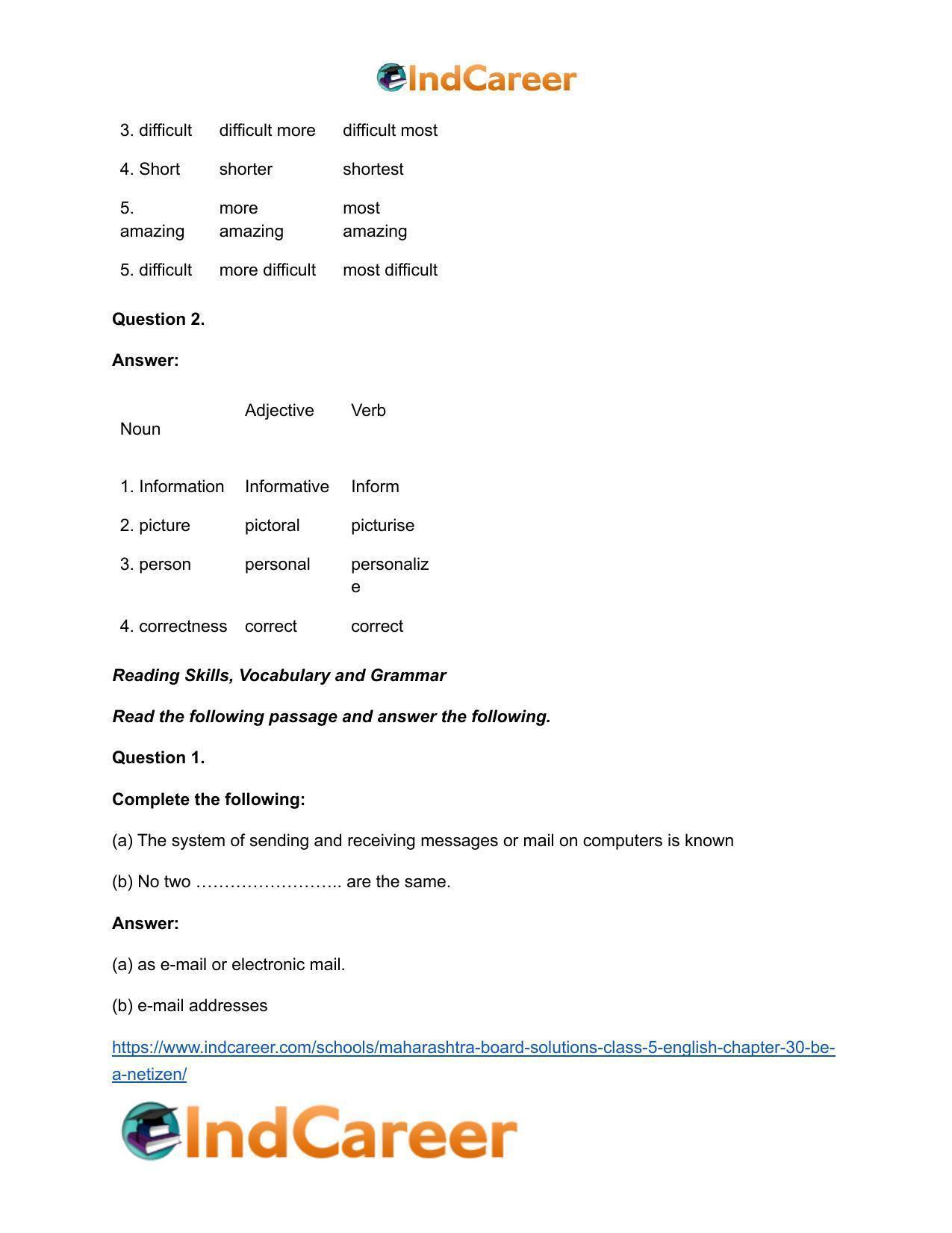 Maharashtra Board Solutions Class 5-English: Chapter 30- Be a Netizen - Page 11