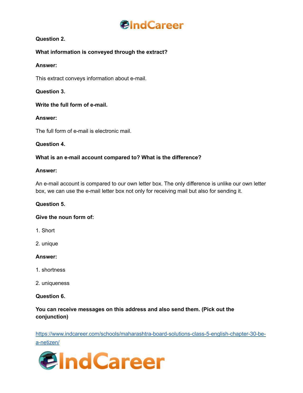 Maharashtra Board Solutions Class 5-English: Chapter 30- Be a Netizen - Page 12