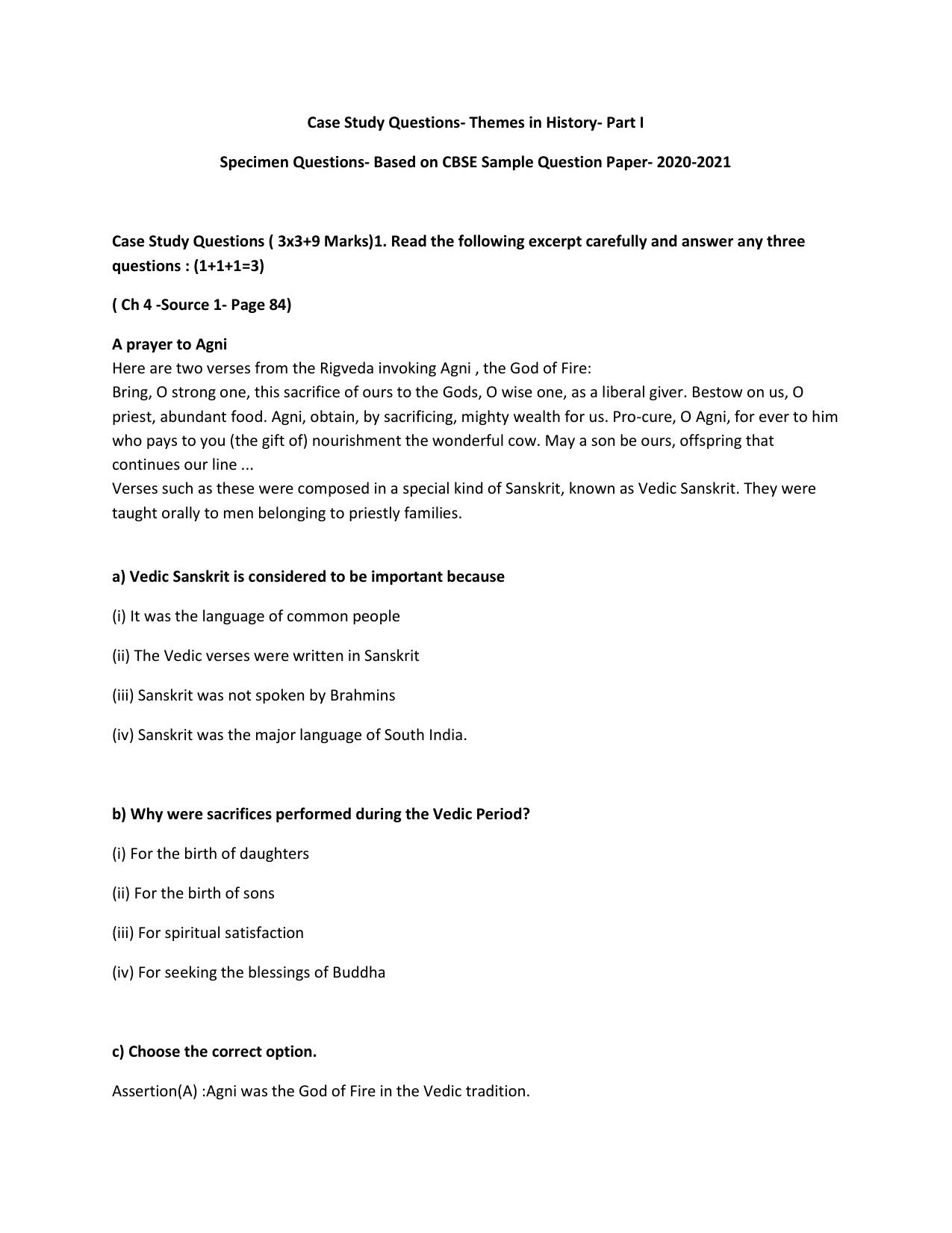CBSE Class XII History Question Bank - Page 1