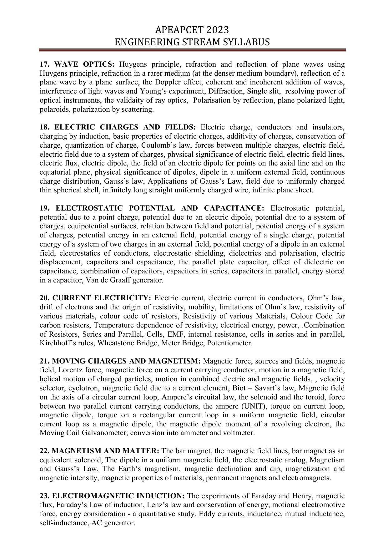 AP EAPCET Engineering Syllabus - Page 6