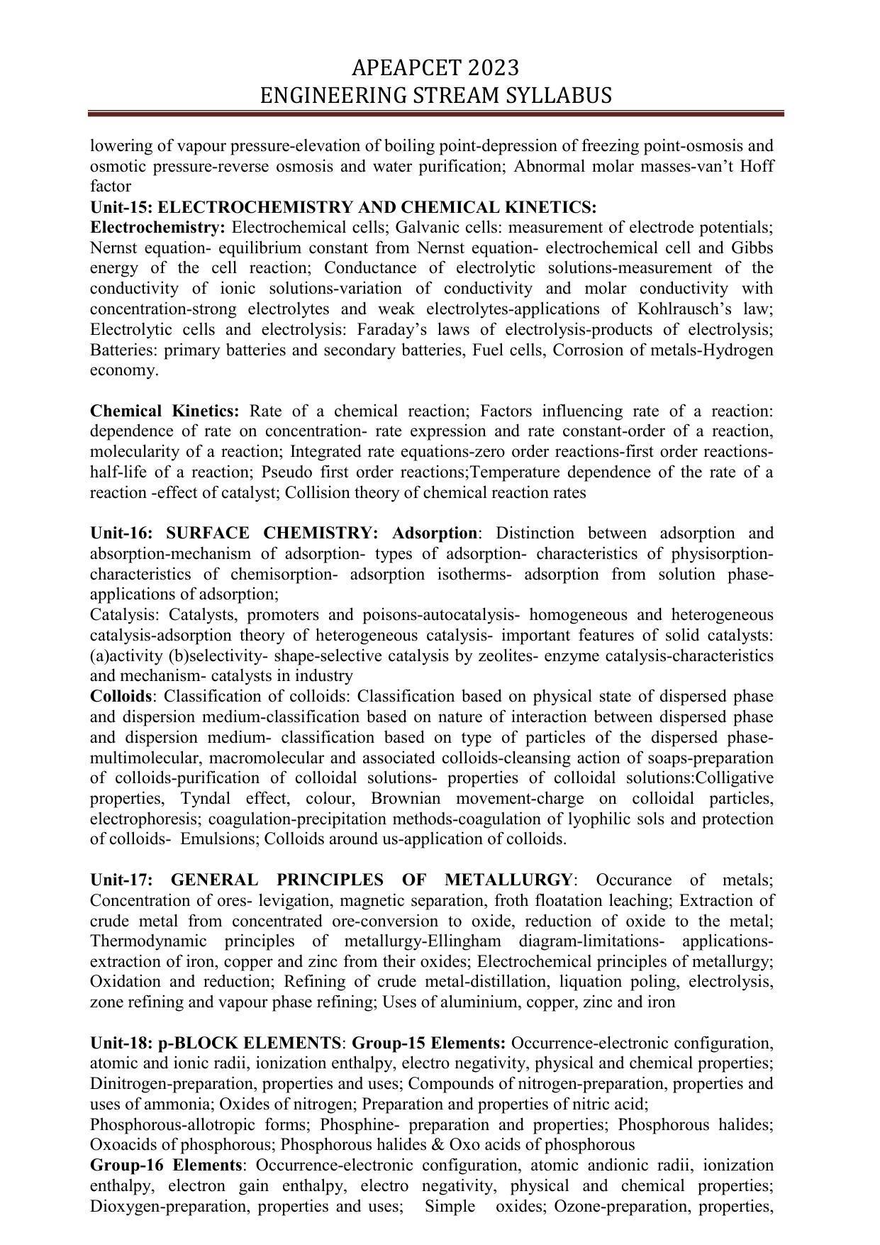 AP EAPCET Engineering Syllabus - Page 11