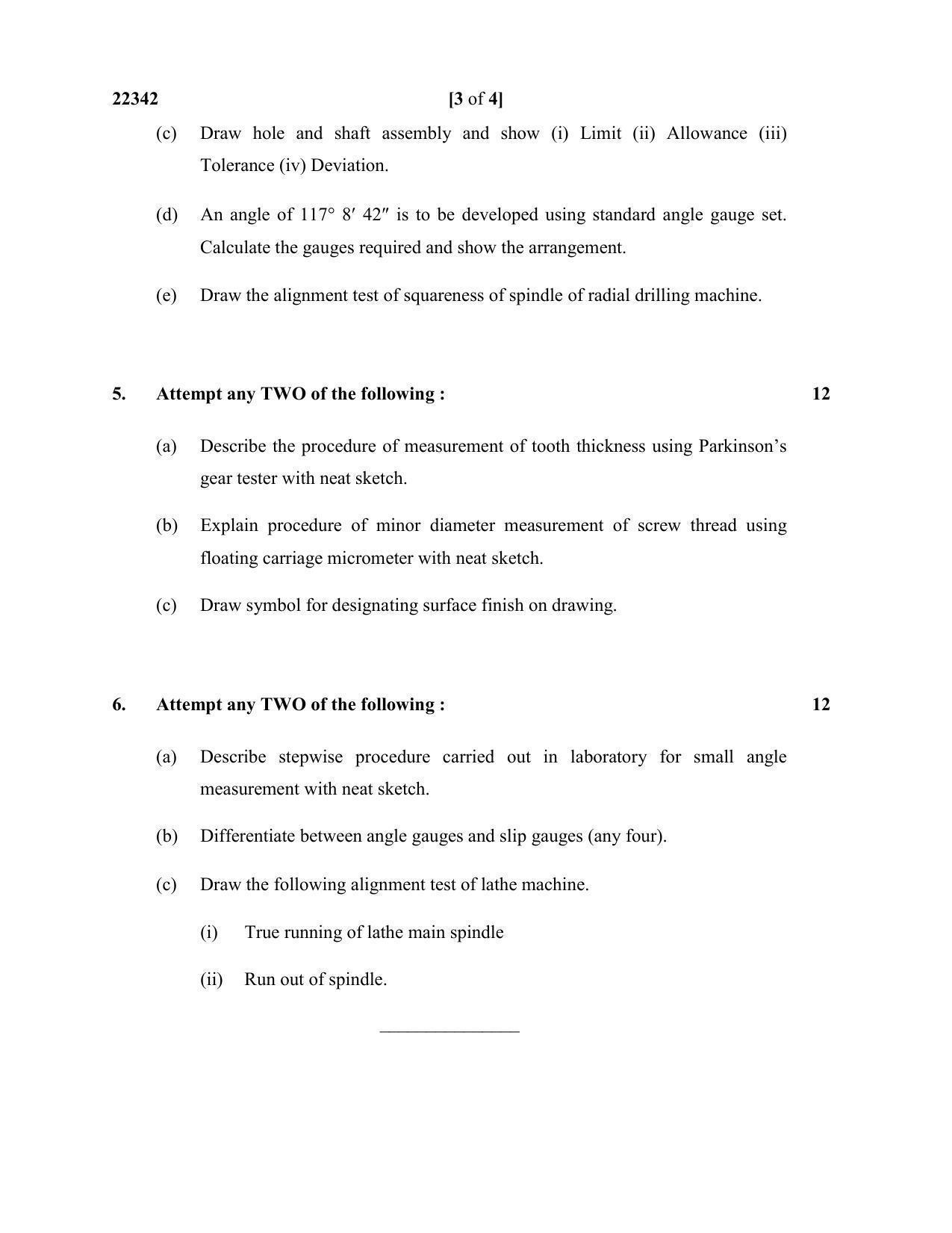 MSBTE Question Paper - 2019 - Engineering Metrology - Page 3