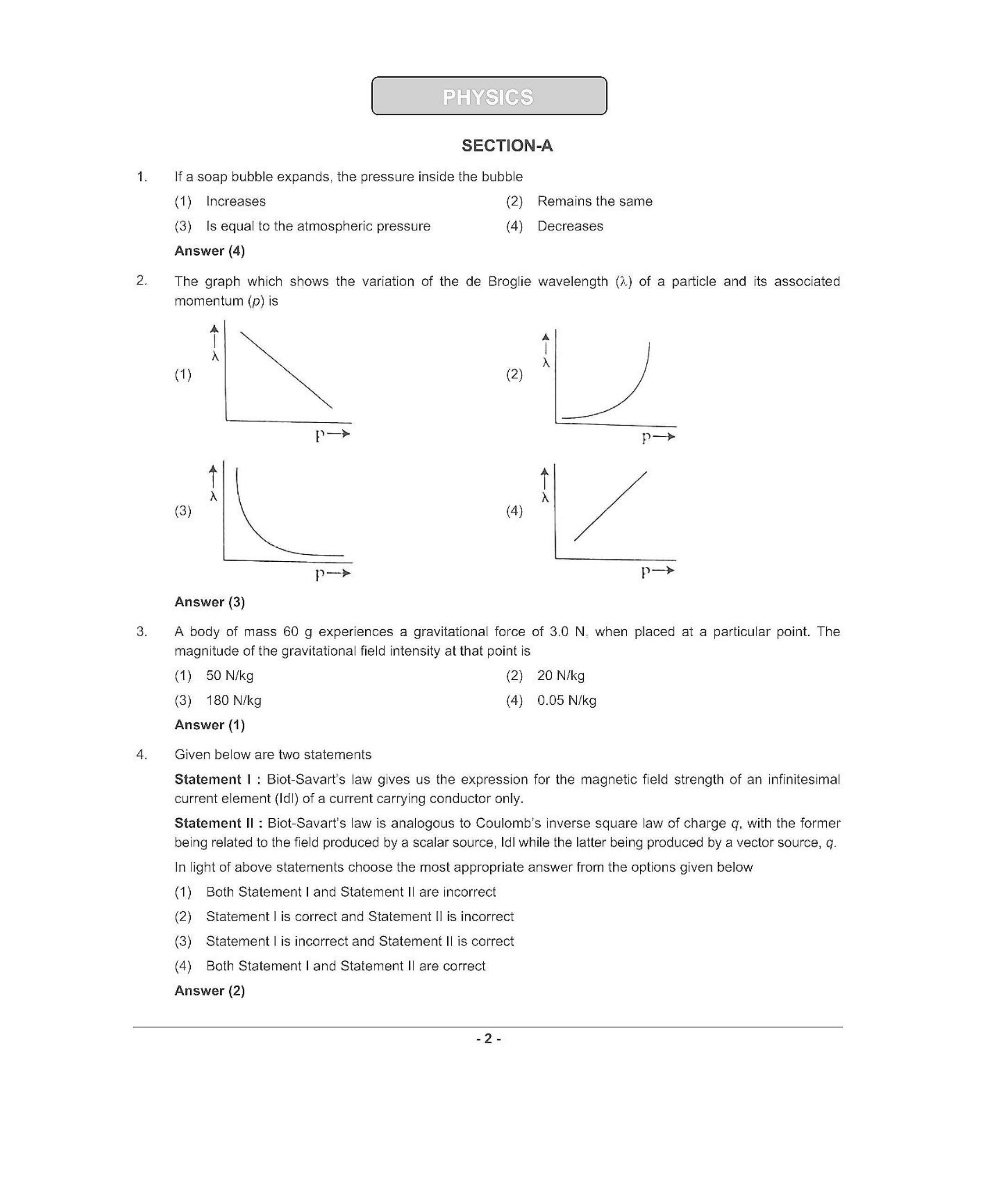NEET T6 2021 Question Paper - Page 1