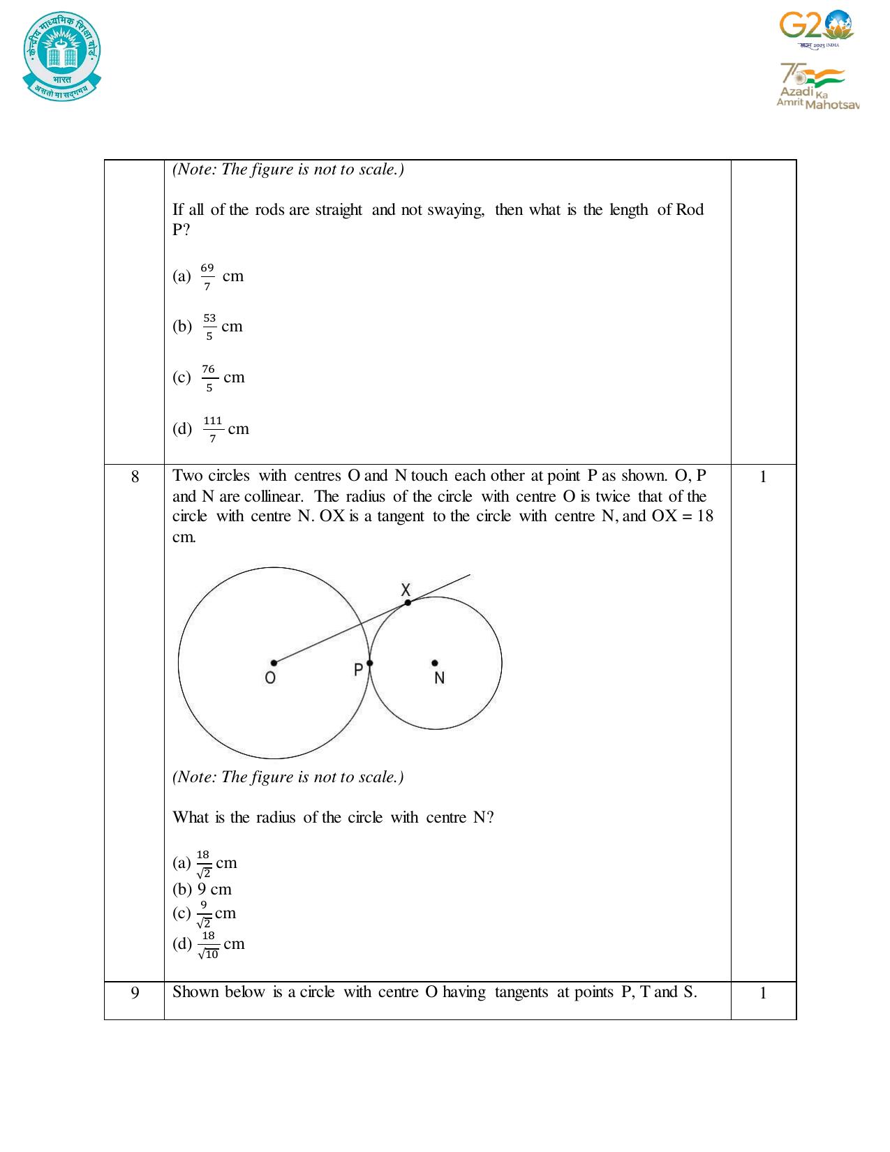 CBSE Class 10 Mathematics Set 1 Practice Questions 2023-24 - Page 7