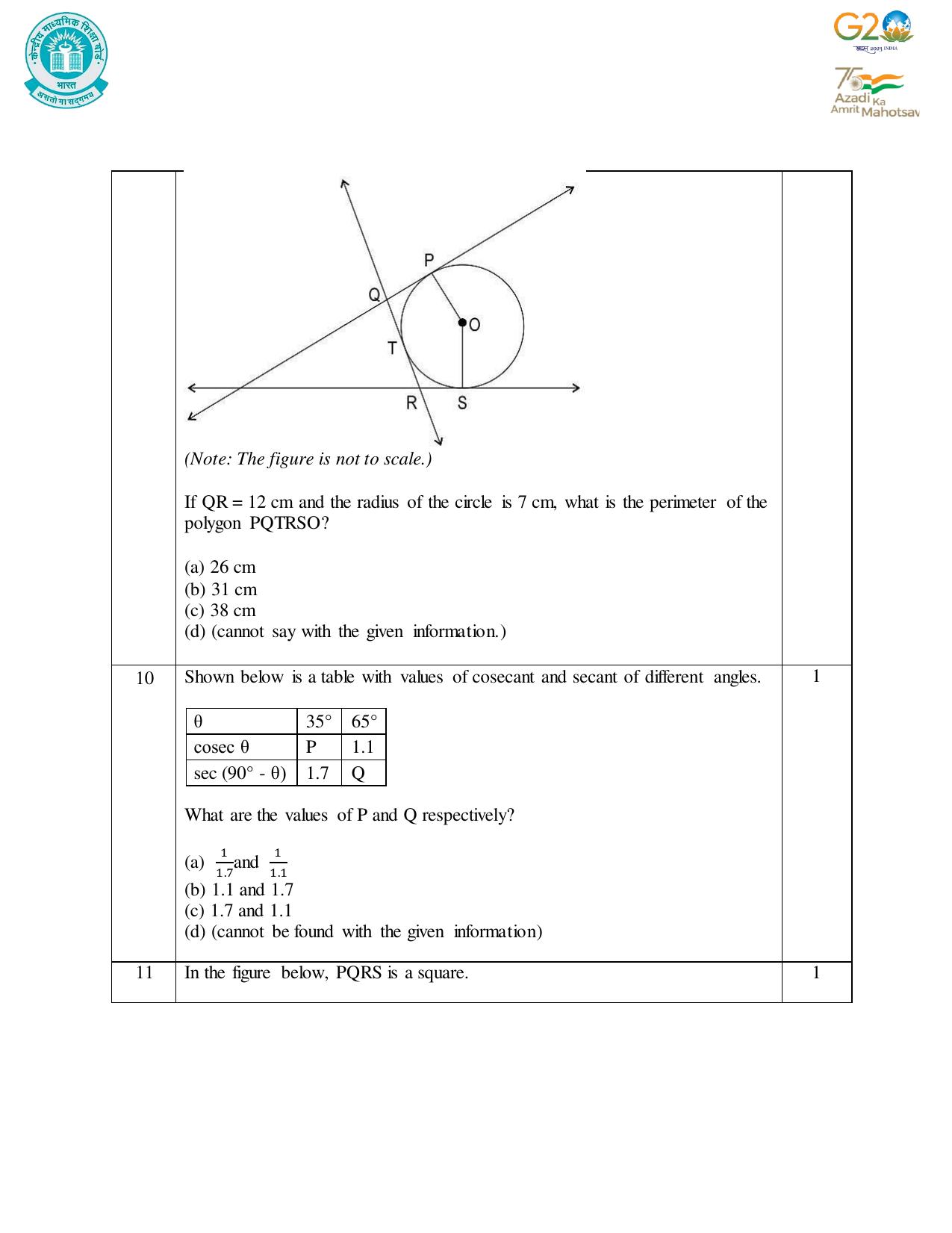 CBSE Class 10 Mathematics Set 1 Practice Questions 2023-24 - Page 8