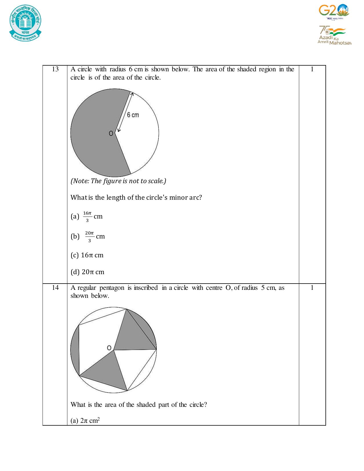CBSE Class 10 Mathematics Set 1 Practice Questions 2023-24 - Page 10