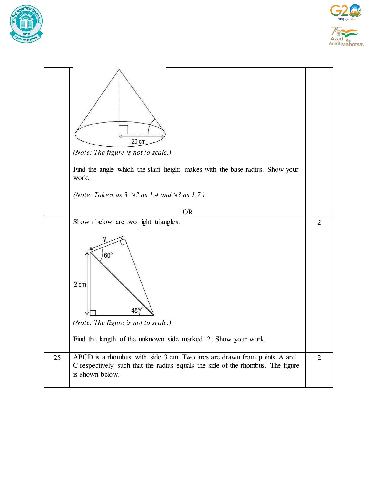 CBSE Class 10 Mathematics Set 1 Practice Questions 2023-24 - Page 15