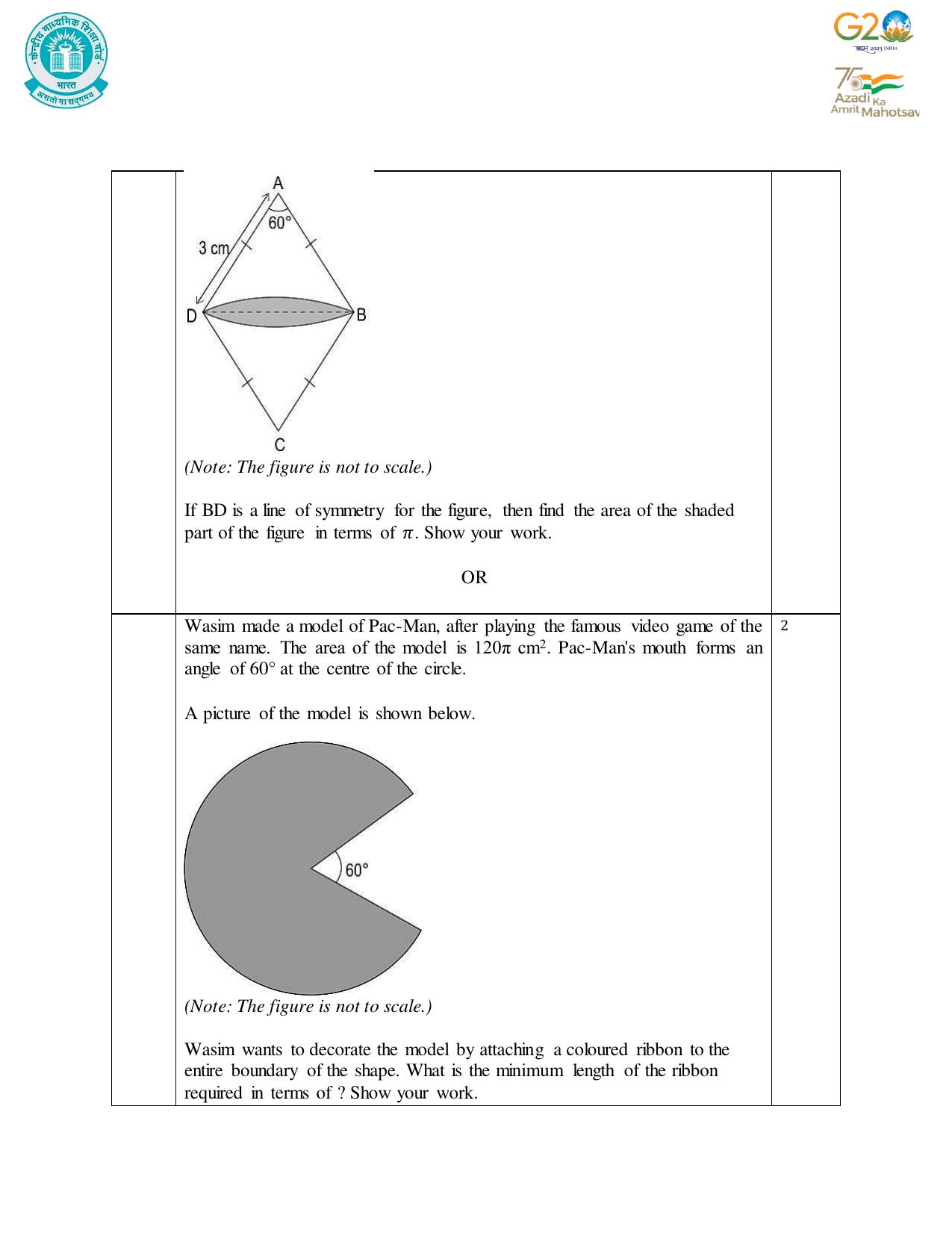 CBSE Class 10 Mathematics Set 1 Practice Questions 2023-24 - Page 16
