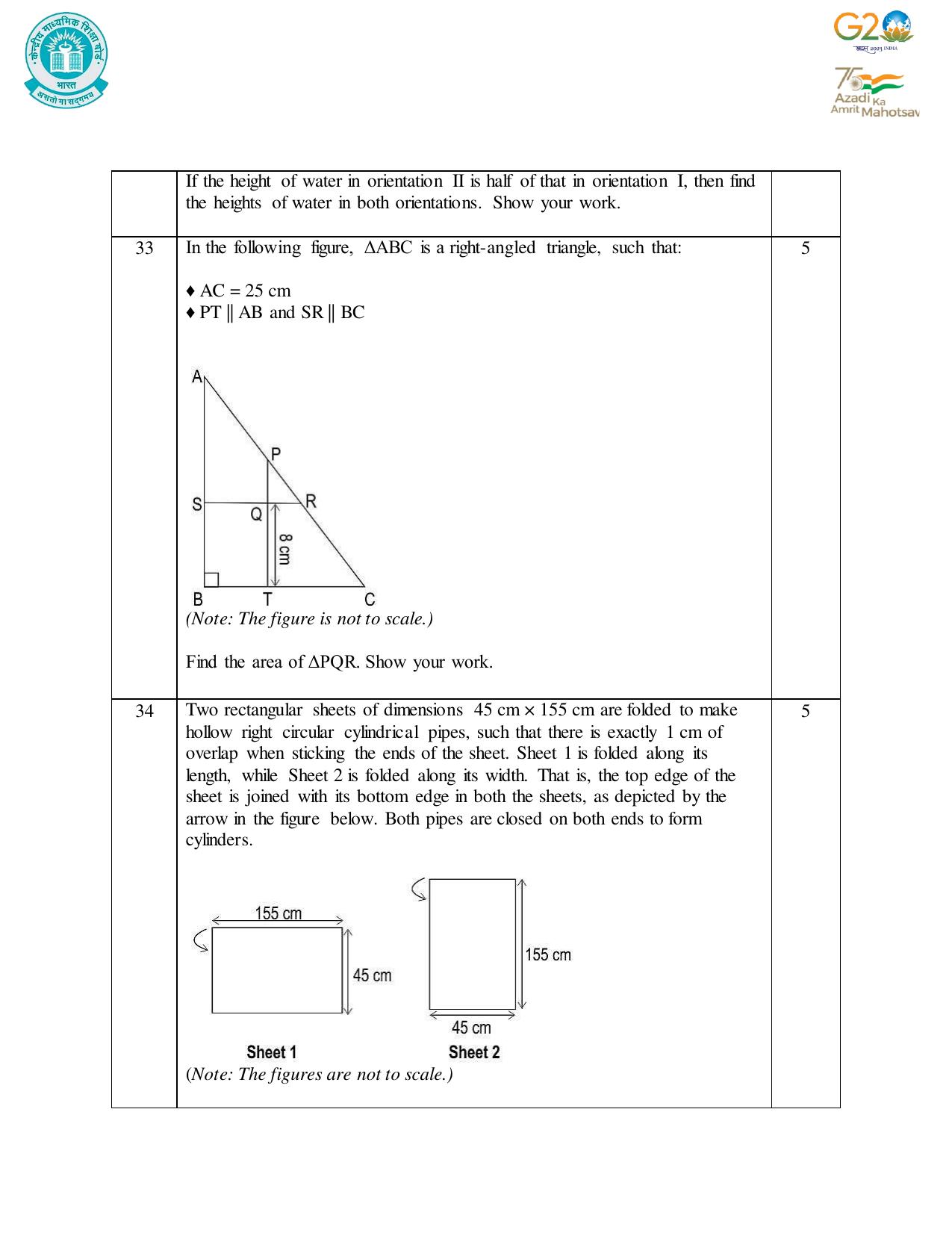CBSE Class 10 Mathematics Set 1 Practice Questions 2023-24 - Page 21