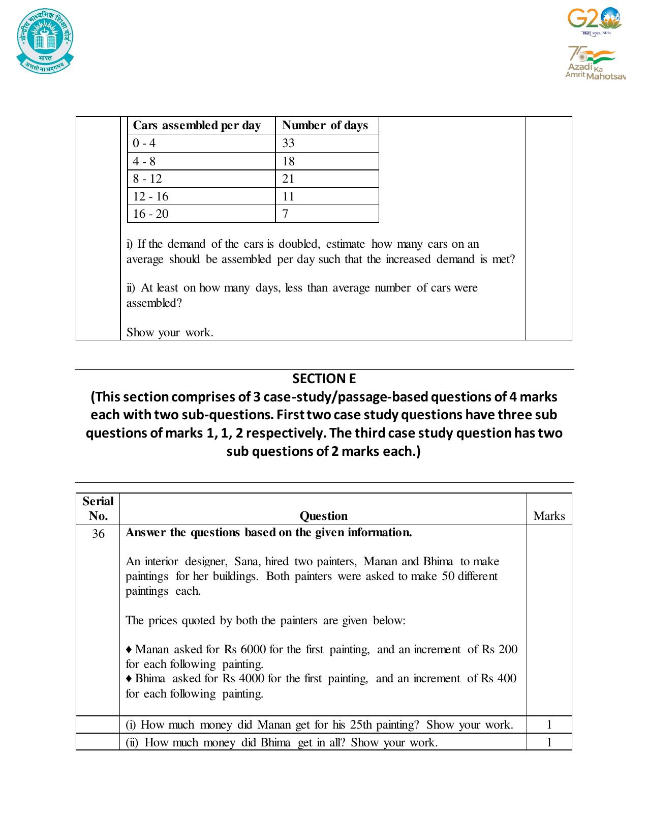 CBSE Class 10 Mathematics Set 1 Practice Questions 2023-24 - Page 23
