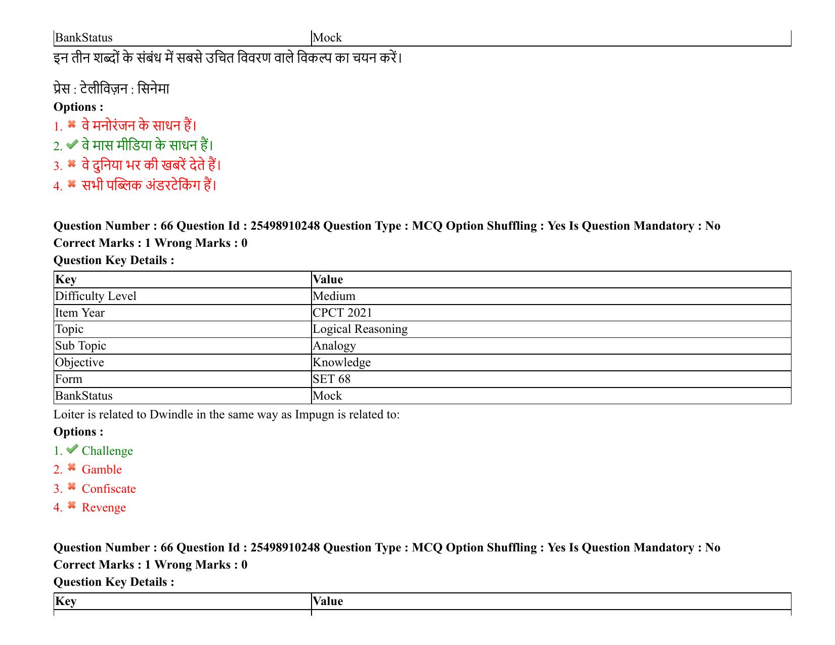 MP CPCT 08 August 2021 Question Paper English Shift 3 - Page 82
