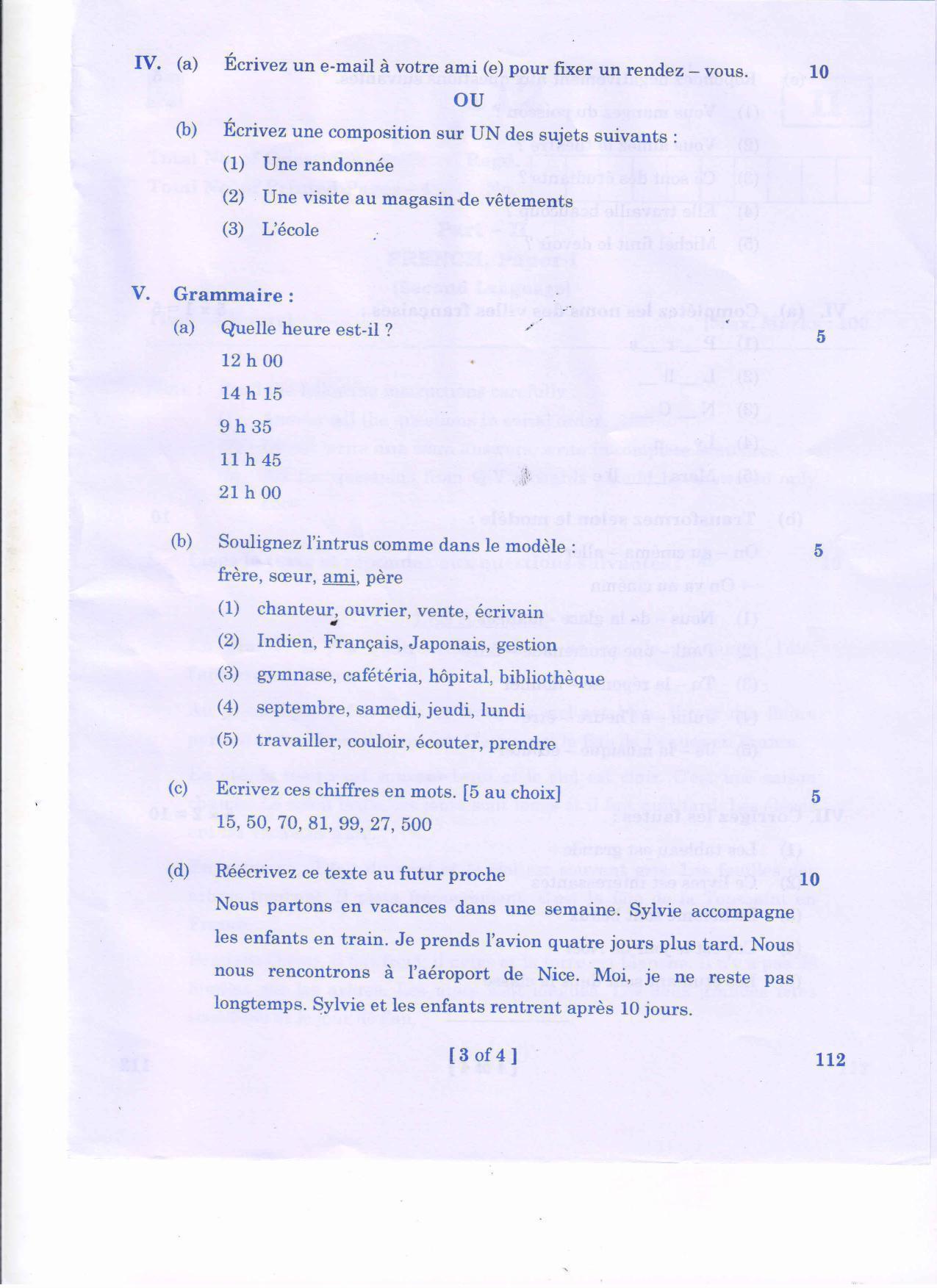 AP Inter 1st Year French-I Question Paper September-2021 - Page 3