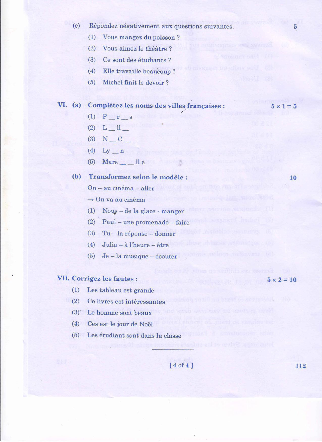 AP Inter 1st Year French-I Question Paper September-2021 - Page 4