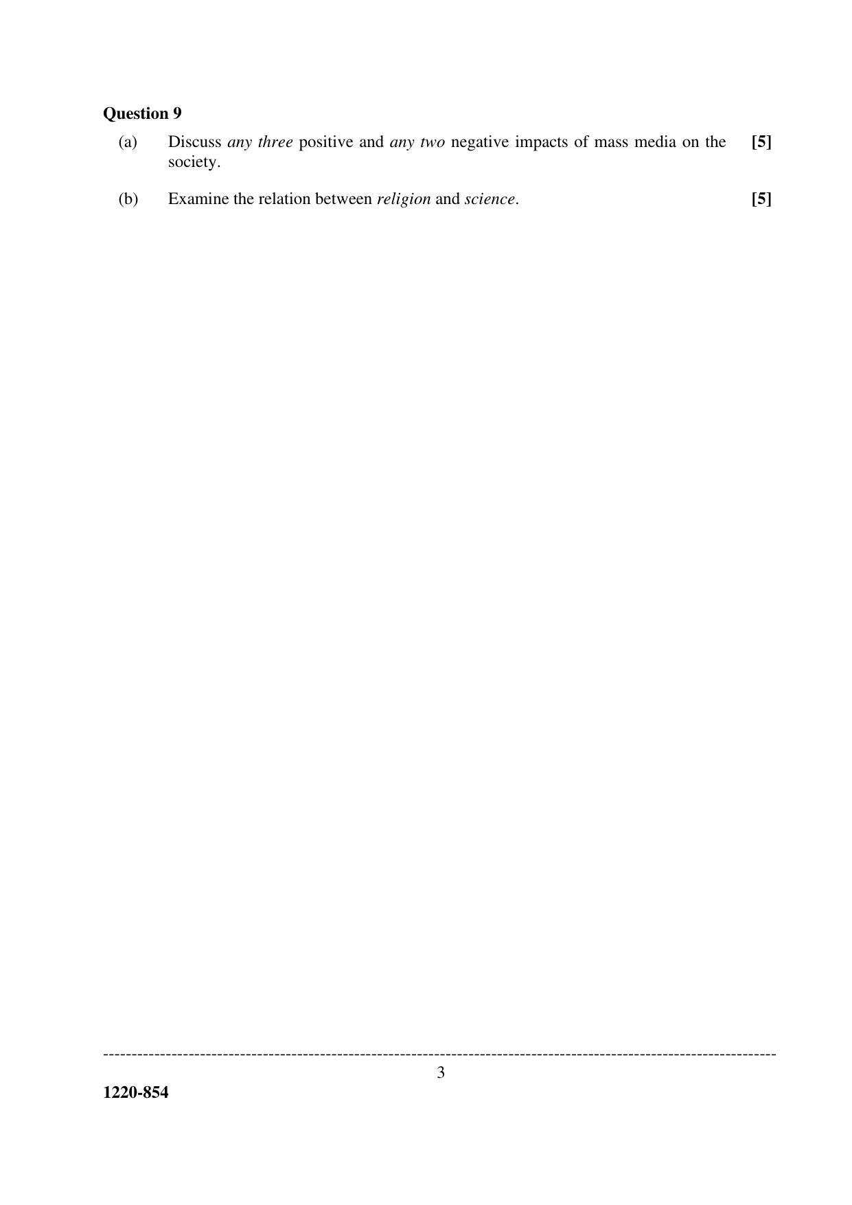 ISC Class 12 2020 Sociology Question Paper - Page 3