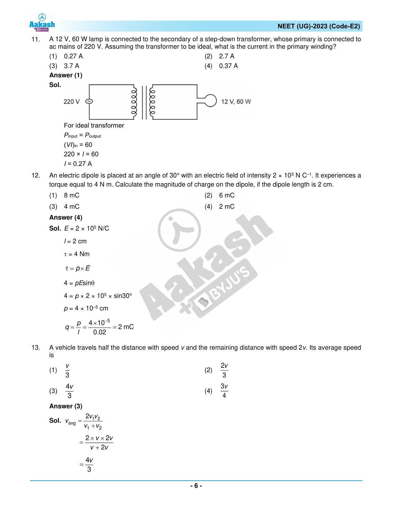 NEET 2023 Question Paper E2 - Page 6