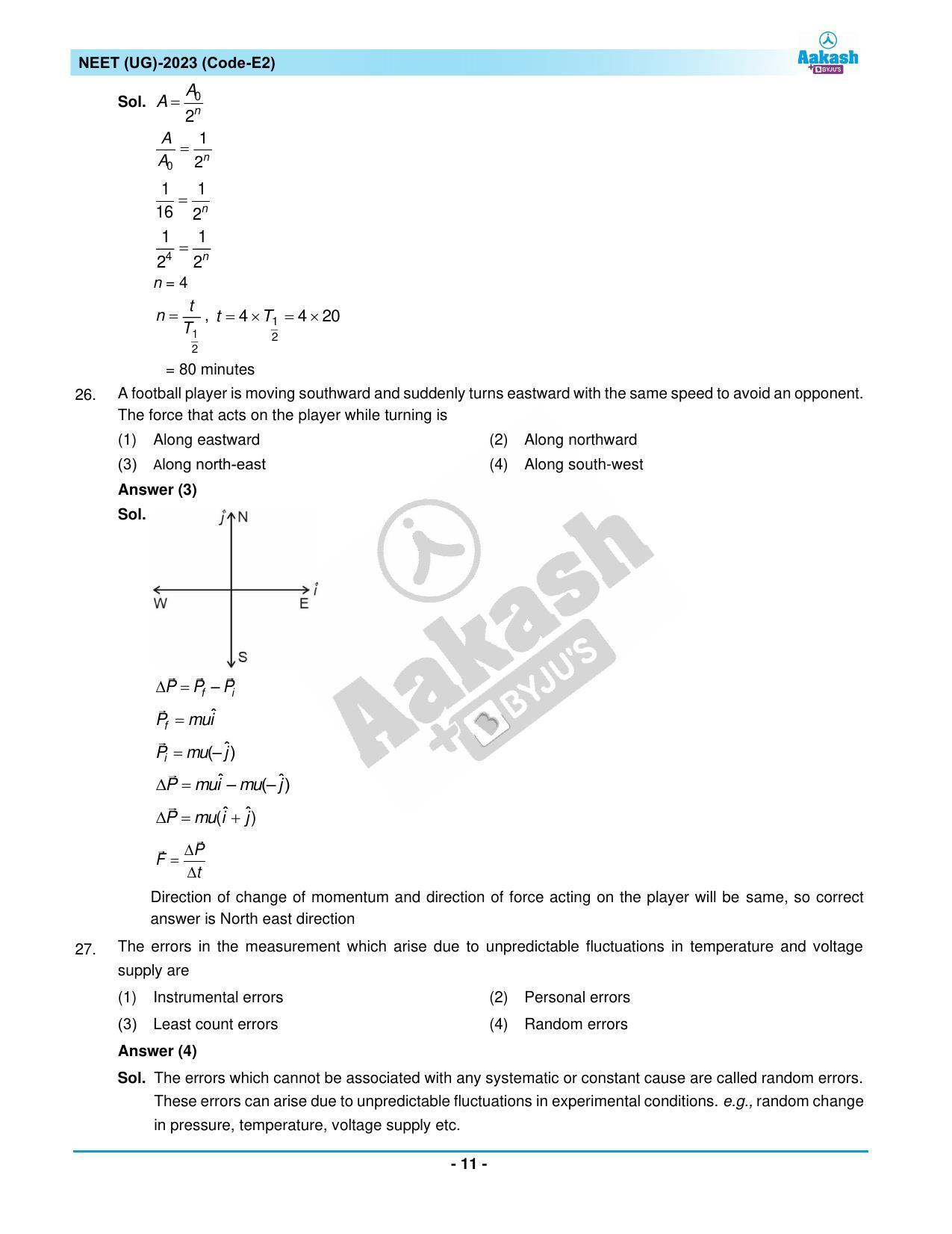 NEET 2023 Question Paper E2 - Page 11