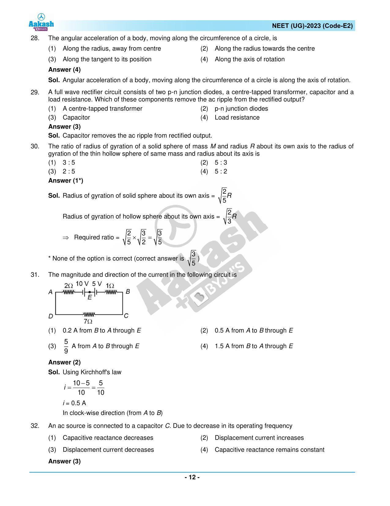 NEET 2023 Question Paper E2 - Page 12