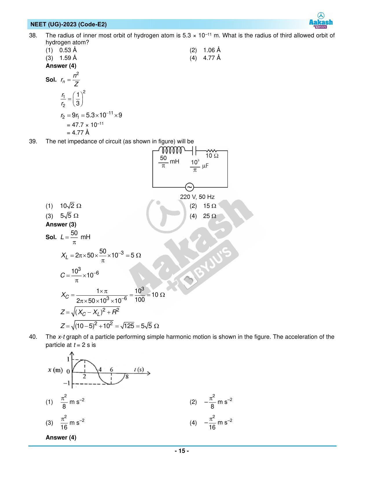 NEET 2023 Question Paper E2 - Page 15