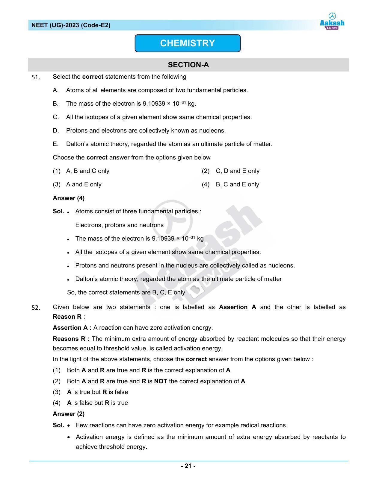 NEET 2023 Question Paper E2 - Page 21