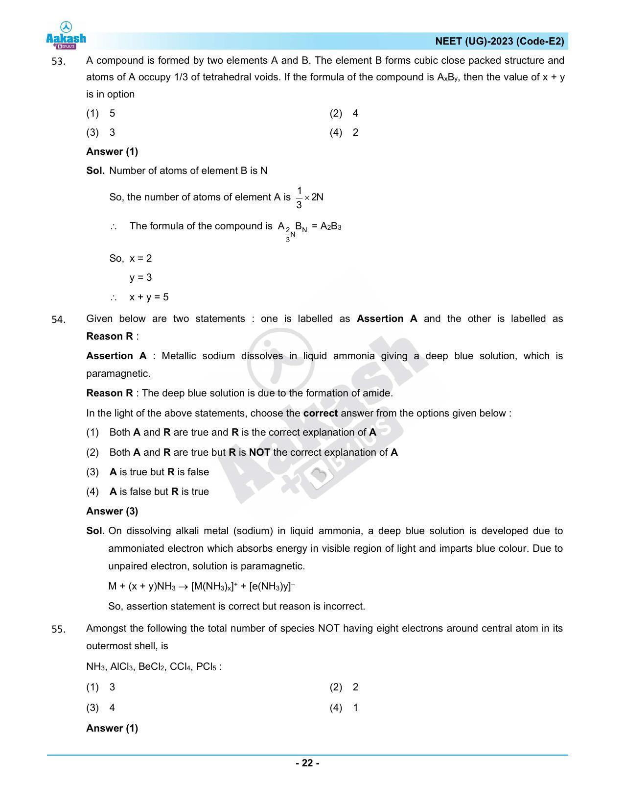 NEET 2023 Question Paper E2 - Page 22