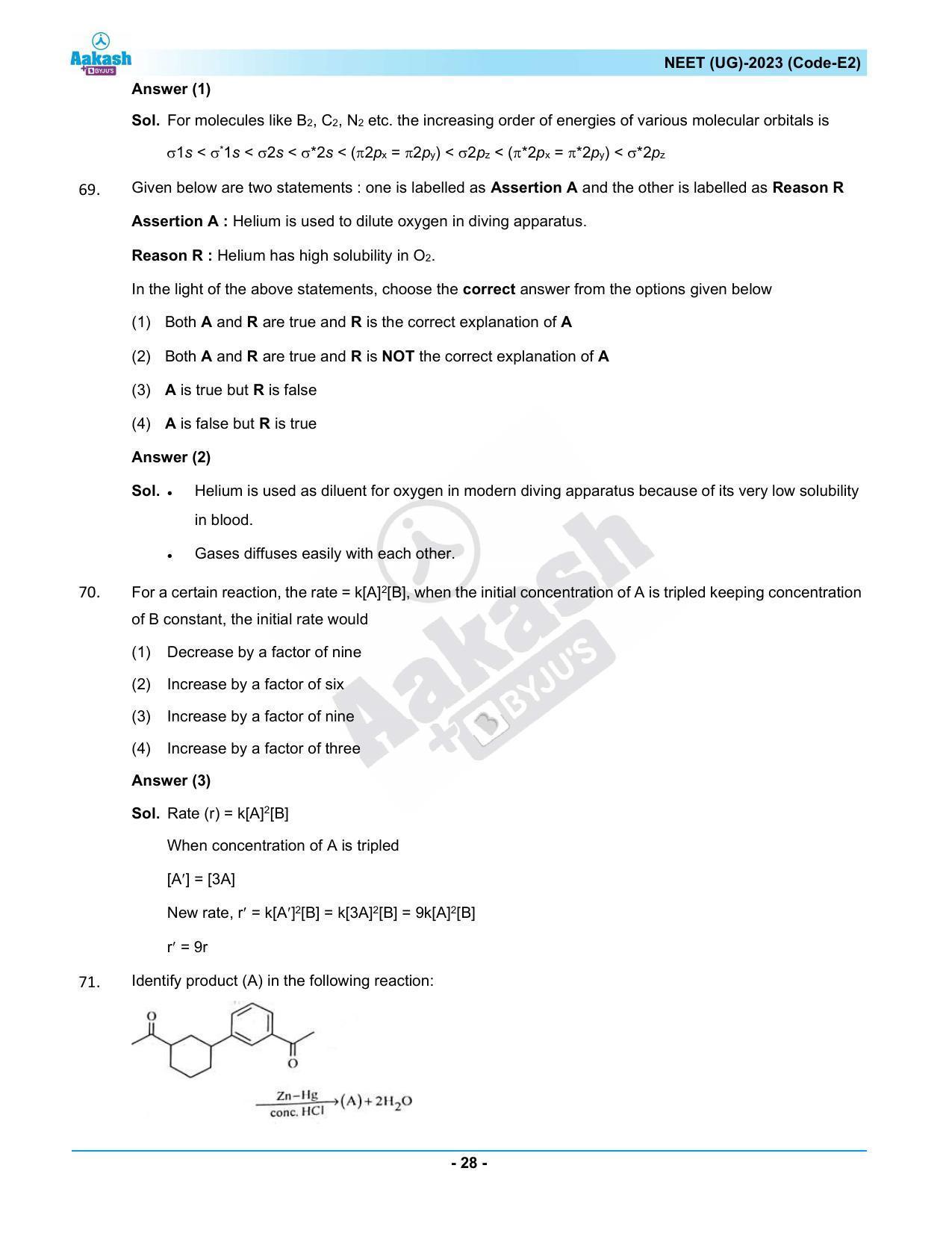 NEET 2023 Question Paper E2 - Page 28